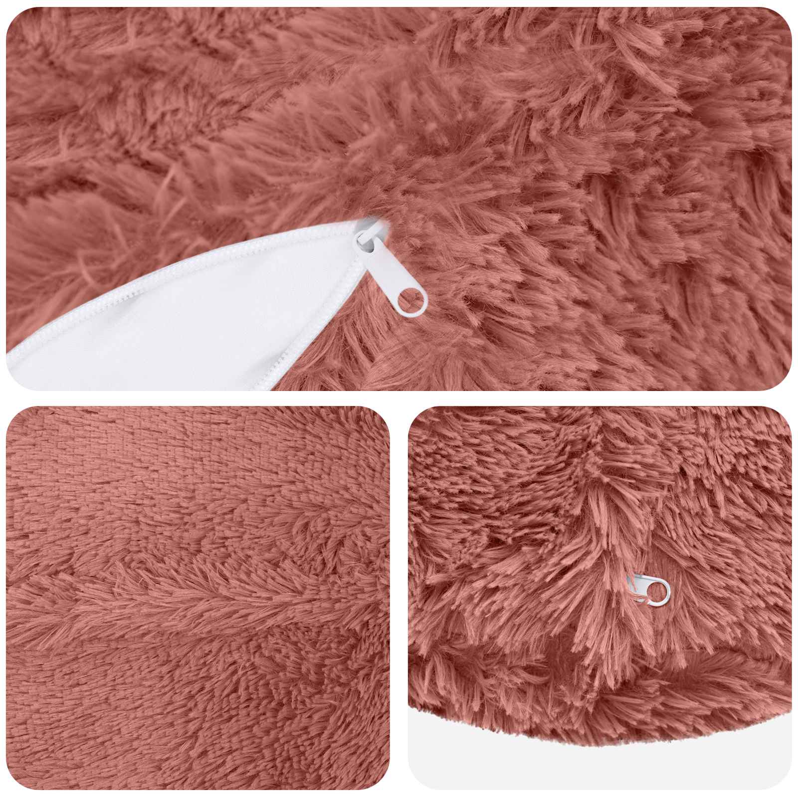 Presvlaka za jastuk 2 pcs HEERLEN Ružičasta Ø 30 cm PV flis