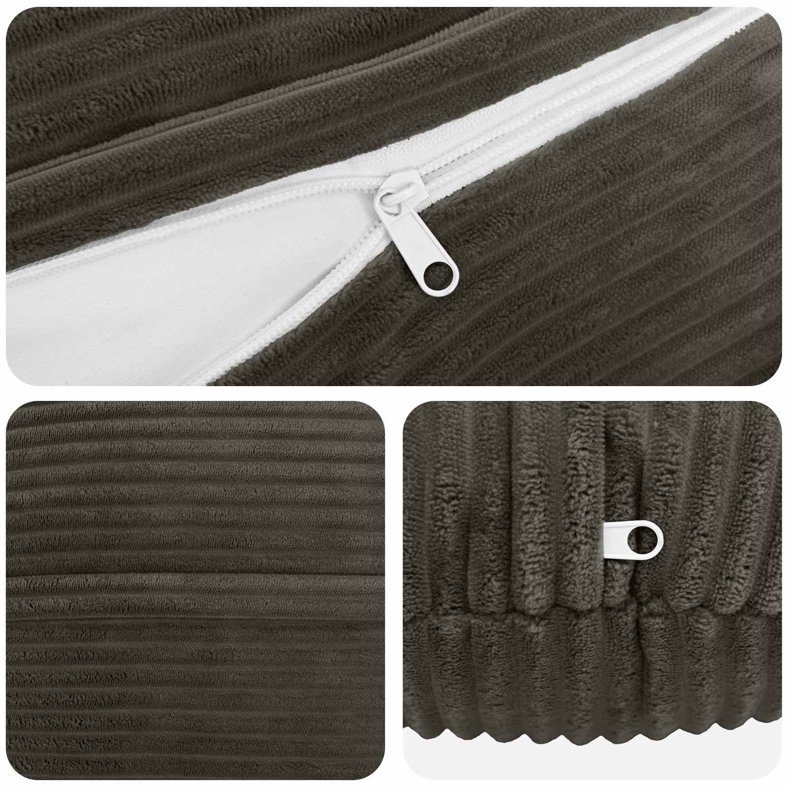 Presvlaka za jastuk 2 pcs HEERLEN Antracit Ø 40 cm Kord