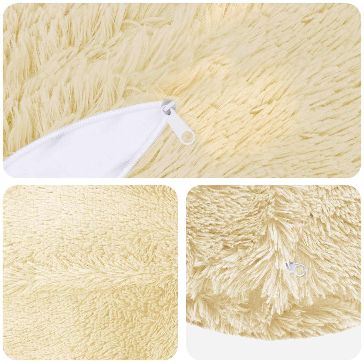 Presvlaka za jastuk 2 pcs HEERLEN Krem Ø 40 cm PV flis