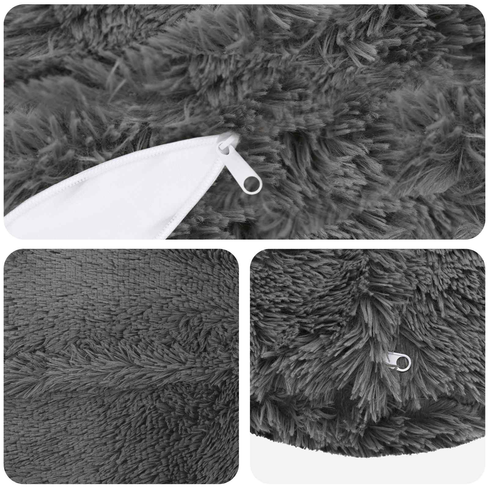 Presvlaka za jastuk 6 pcs HEERLEN Svjetlosiva Ø 40 cm PV flis