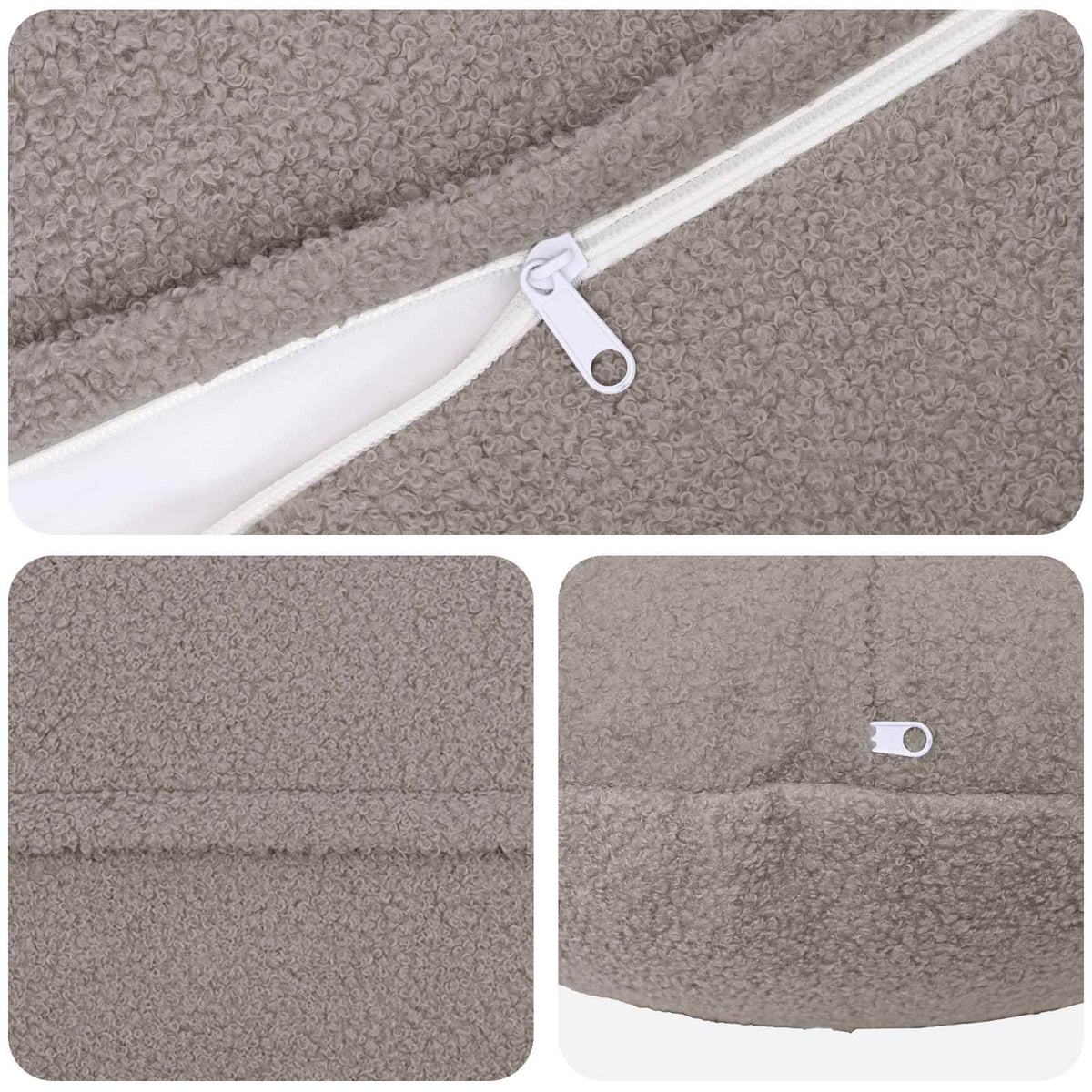 Presvlaka za jastuk 2 pcs HEERLEN Svjetlosiva Ø 50 cm Bouclé