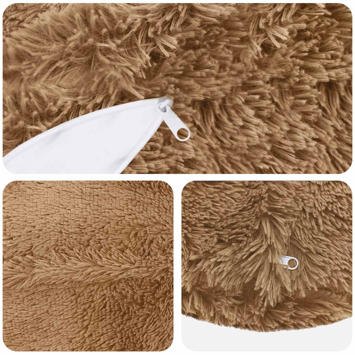 Presvlaka za jastuk 2 pcs HEERLEN Sivosmeđa Ø 50 cm PV flis