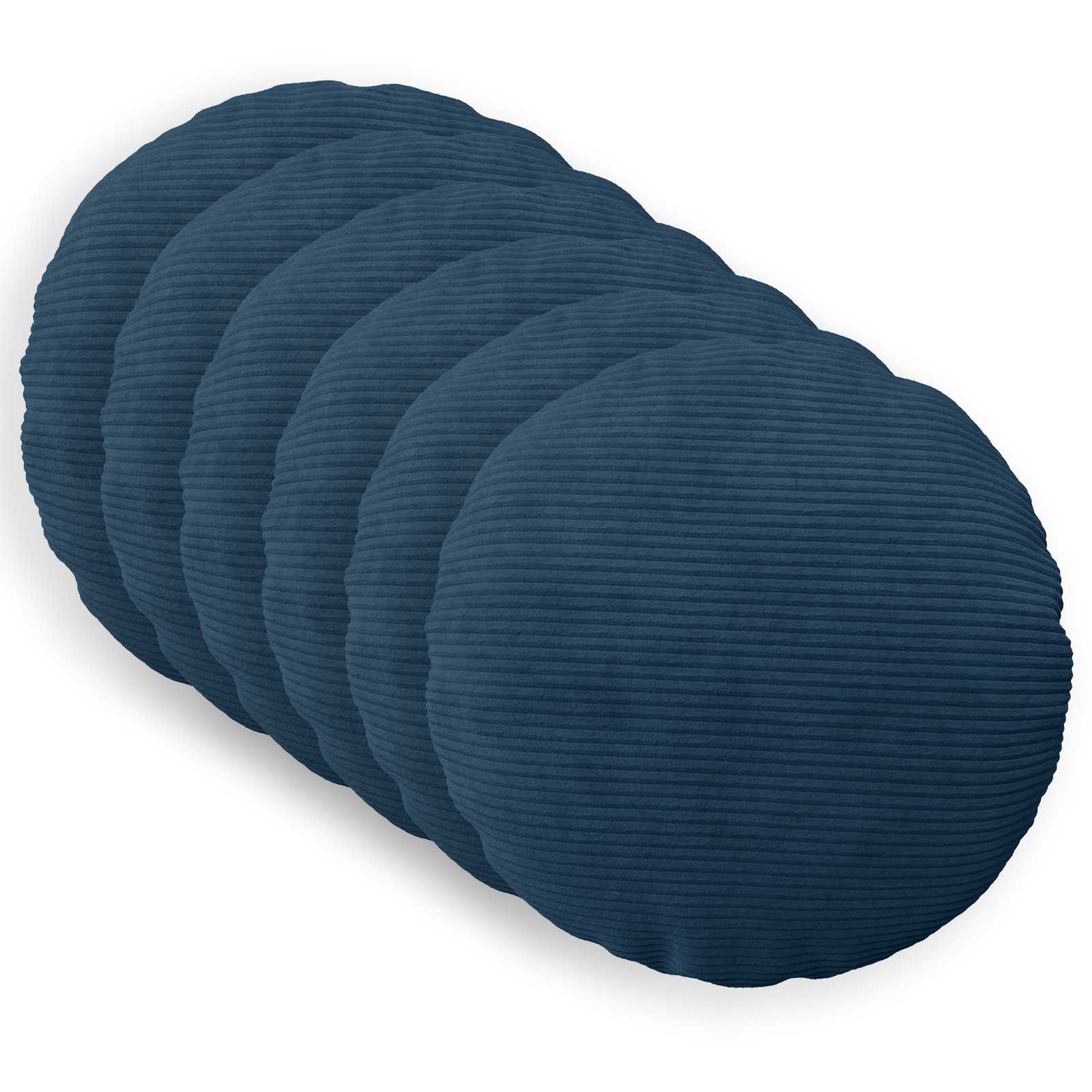 Presvlaka za jastuk 6 pcs HEERLEN Mornarsko plava Ø 60 cm Kord