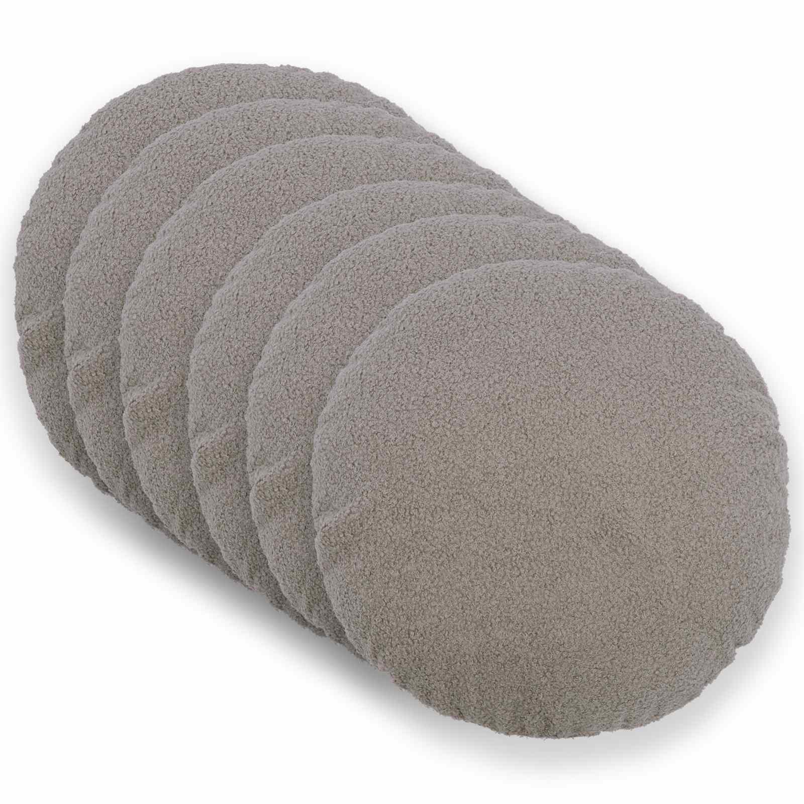 Presvlaka za jastuk 6 pcs HEERLEN Svjetlosiva Ø 60 cm Bouclé