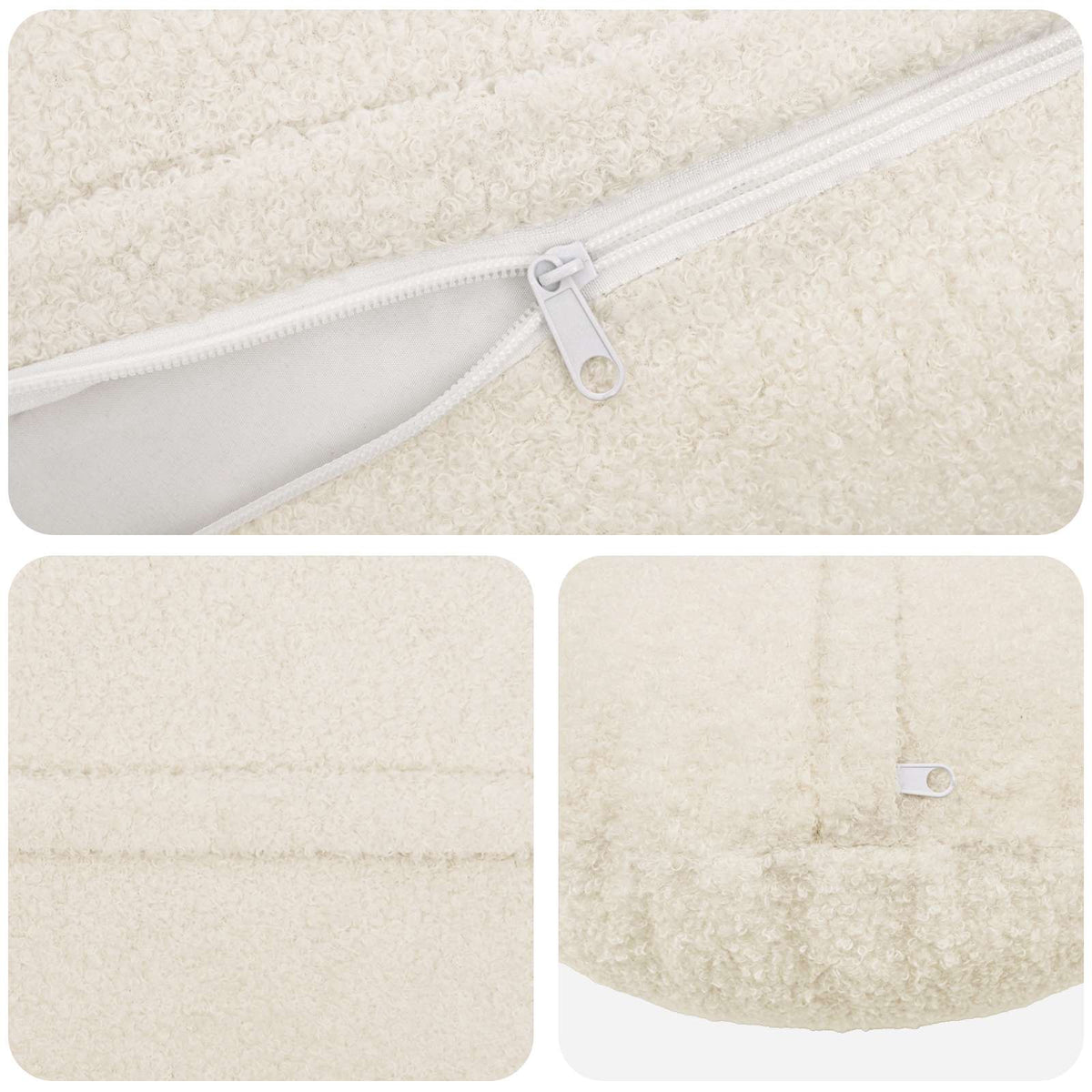 Presvlaka za jastuk 2 pcs HEERLEN Krem Ø 60 cm Bouclé