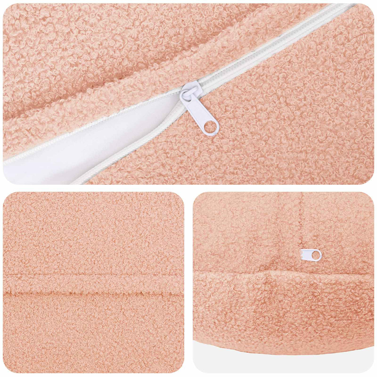 Presvlaka za jastuk 2 pcs HEERLEN Ružičasta Ø 60 cm Bouclé
