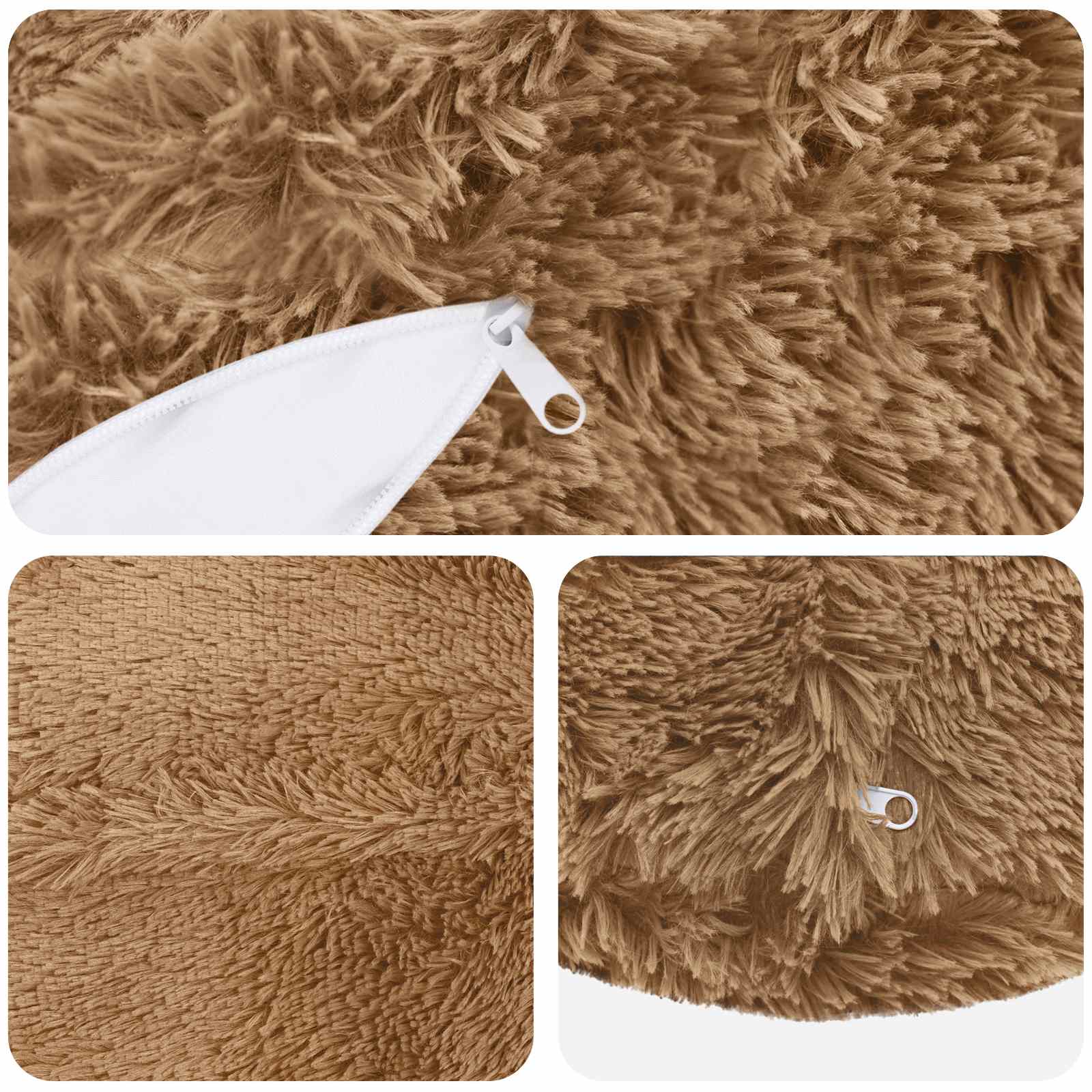 Presvlaka za jastuk 2 pcs HEERLEN Sivosmeđa Ø 60 cm PV flis