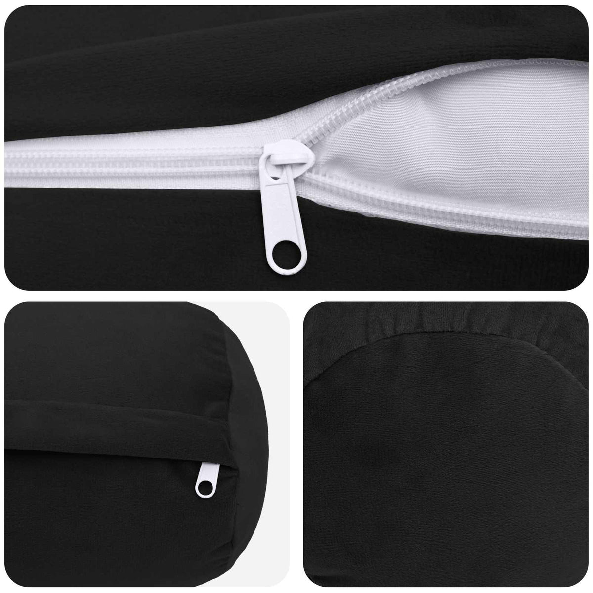 Presvlaka za jastuk 2 pcs HEERLEN Crna Ø 15 x 40 cm Baršun