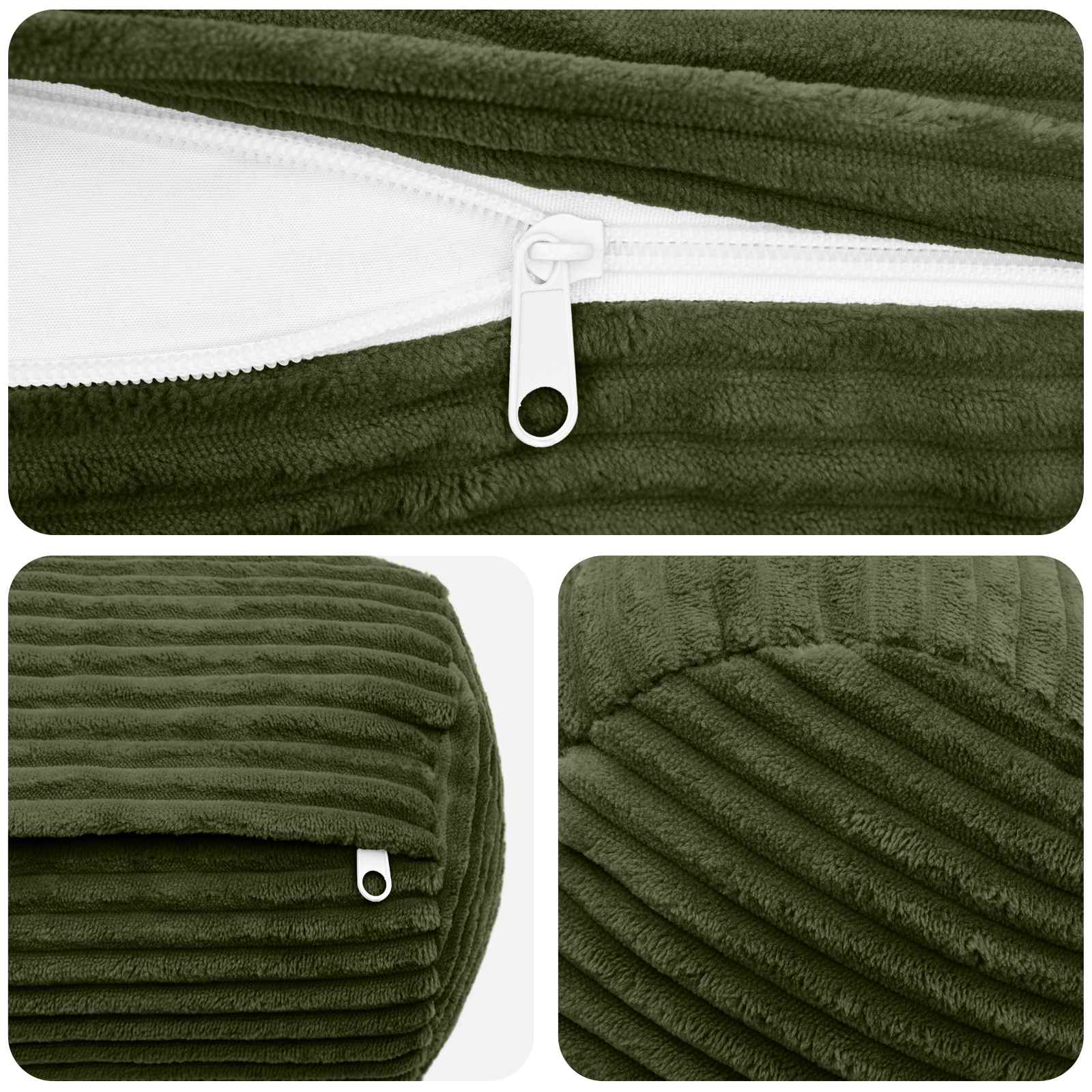 Presvlaka za jastuk 2 pcs HEERLEN Zelena Ø 15 x 40 cm Kord