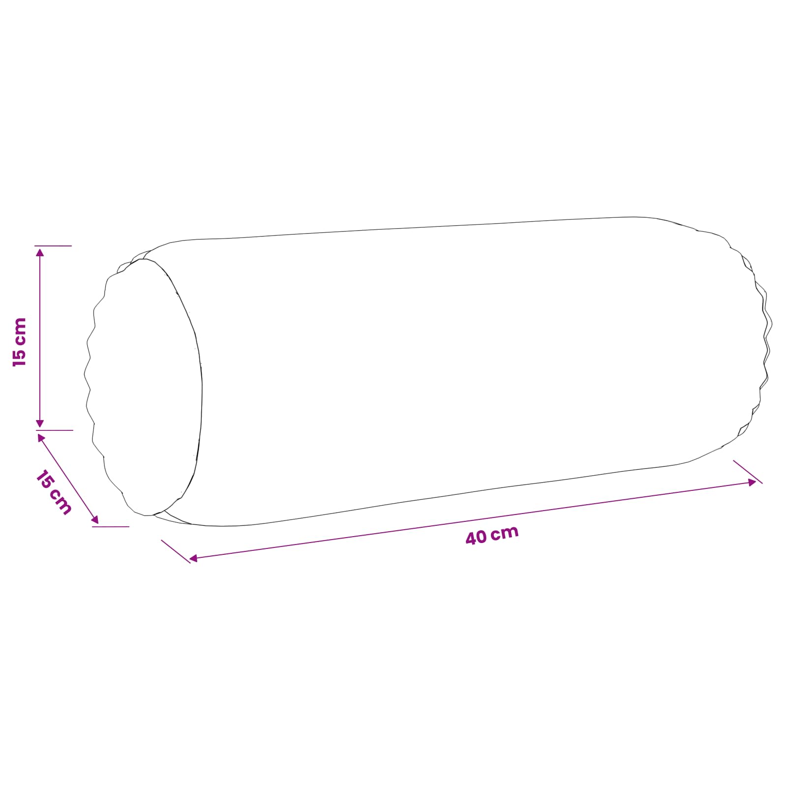 Presvlaka za jastuk 2 pcs HEERLEN Zelena Ø 15 x 40 cm Kord