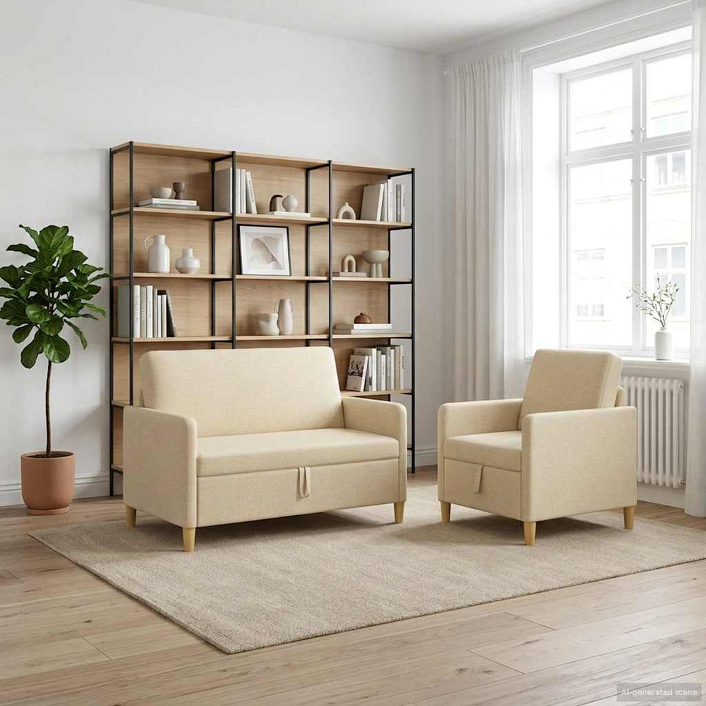Set sofe s pohranom 2 pcs Krem Poliester