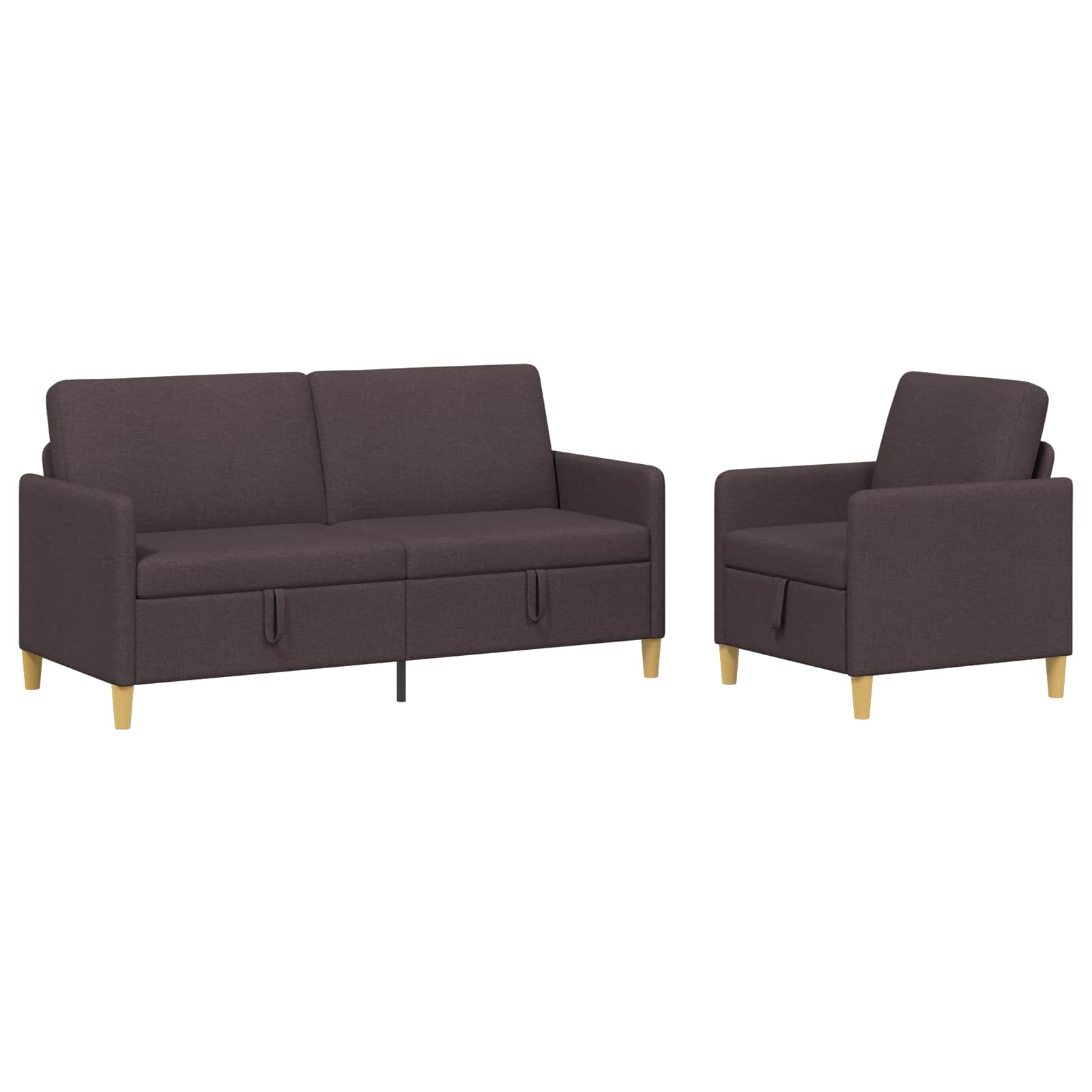 Set sofe s pohranom 2 pcs Tamno smeđa Poliester