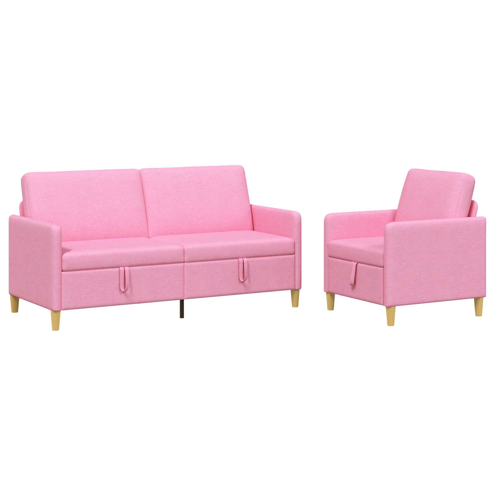Set sofe s pohranom 2 pcs Ružičasta Poliester