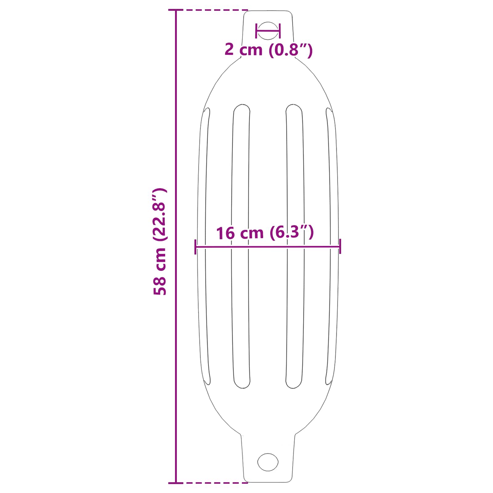 Odbojnici za čamce 2 kom. Ø 16 x 58 cm Plava PVC