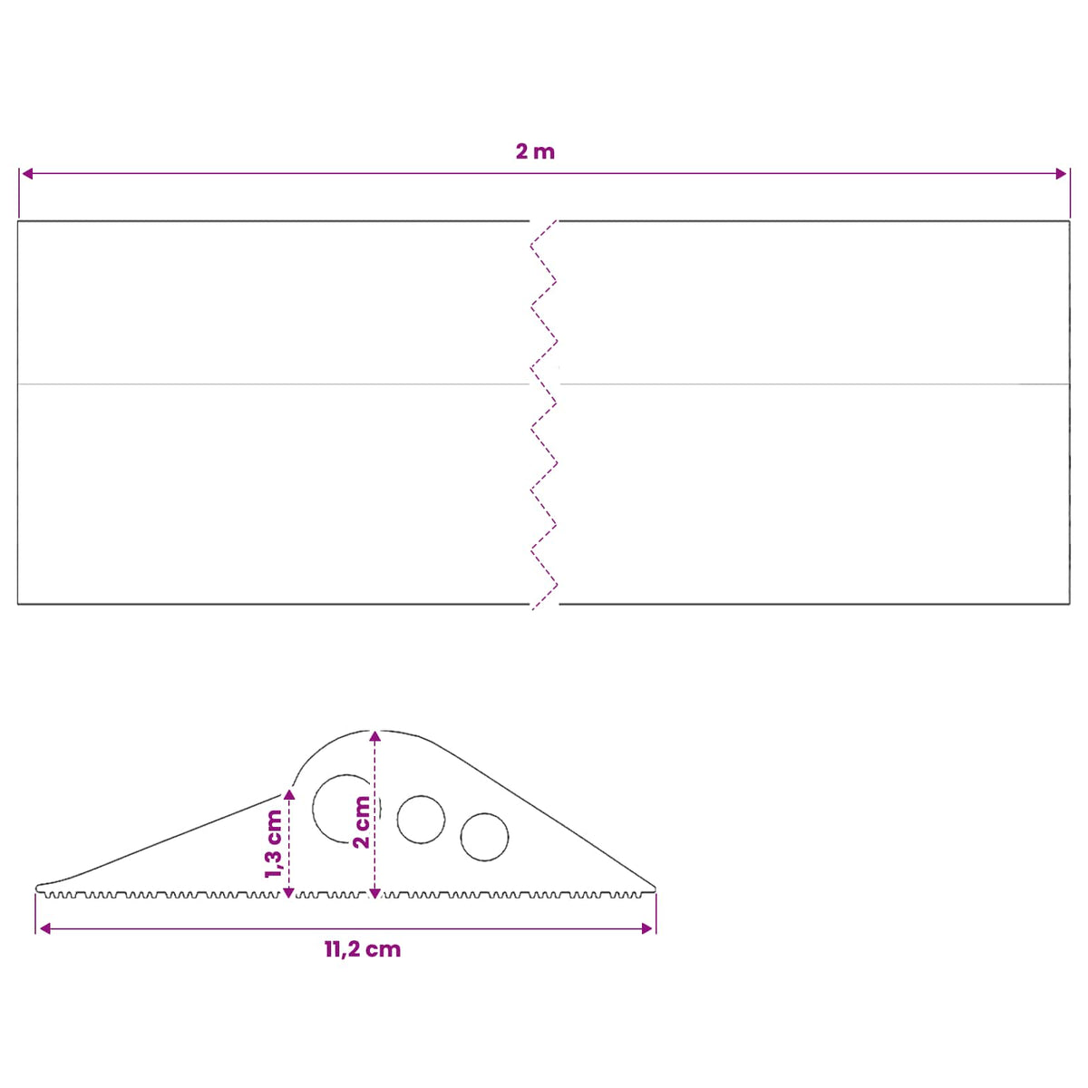 Brtva za garažni pod Crna 112 x 20 mm 2 m EPDM guma