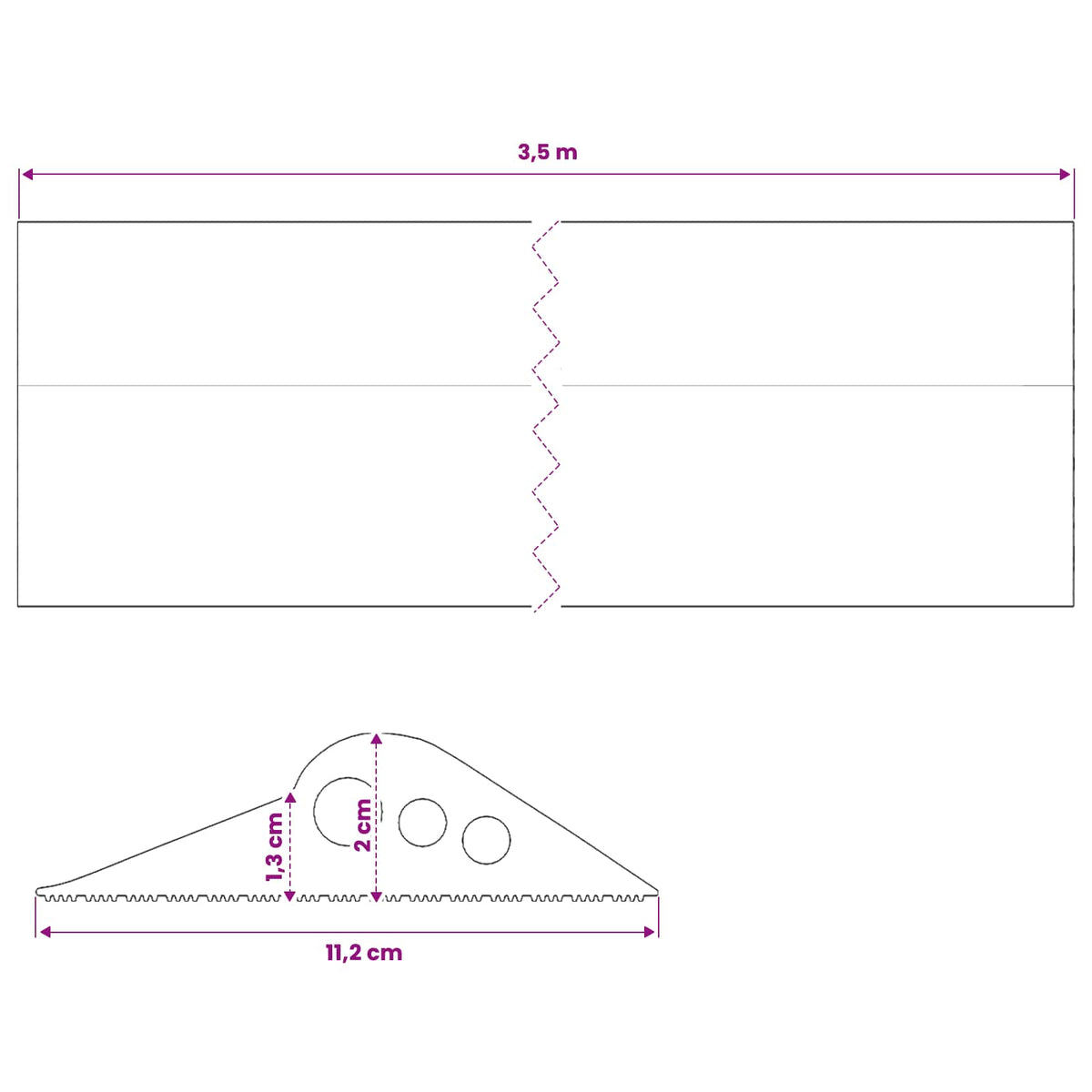 Brtva za garažni pod Crna 112 x 20 mm 3,5 m EPDM guma