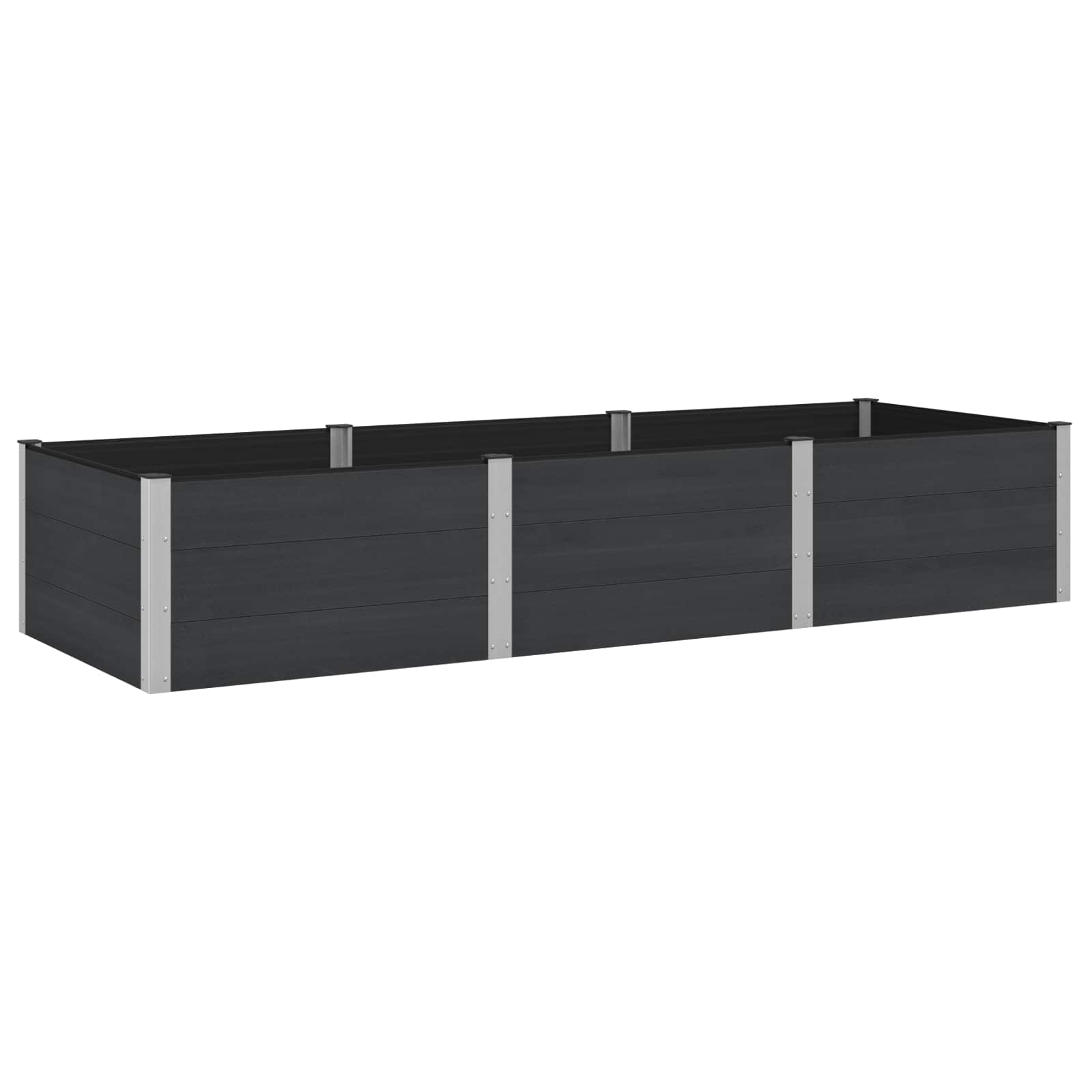 Povišena vrtna gredica Crna 300 x 100 x 54 cm