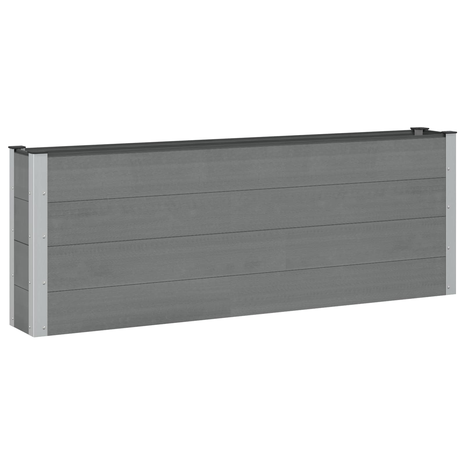 Povišena vrtna gredica Siva 200 x 30 x 72 cm WPC i aluminij