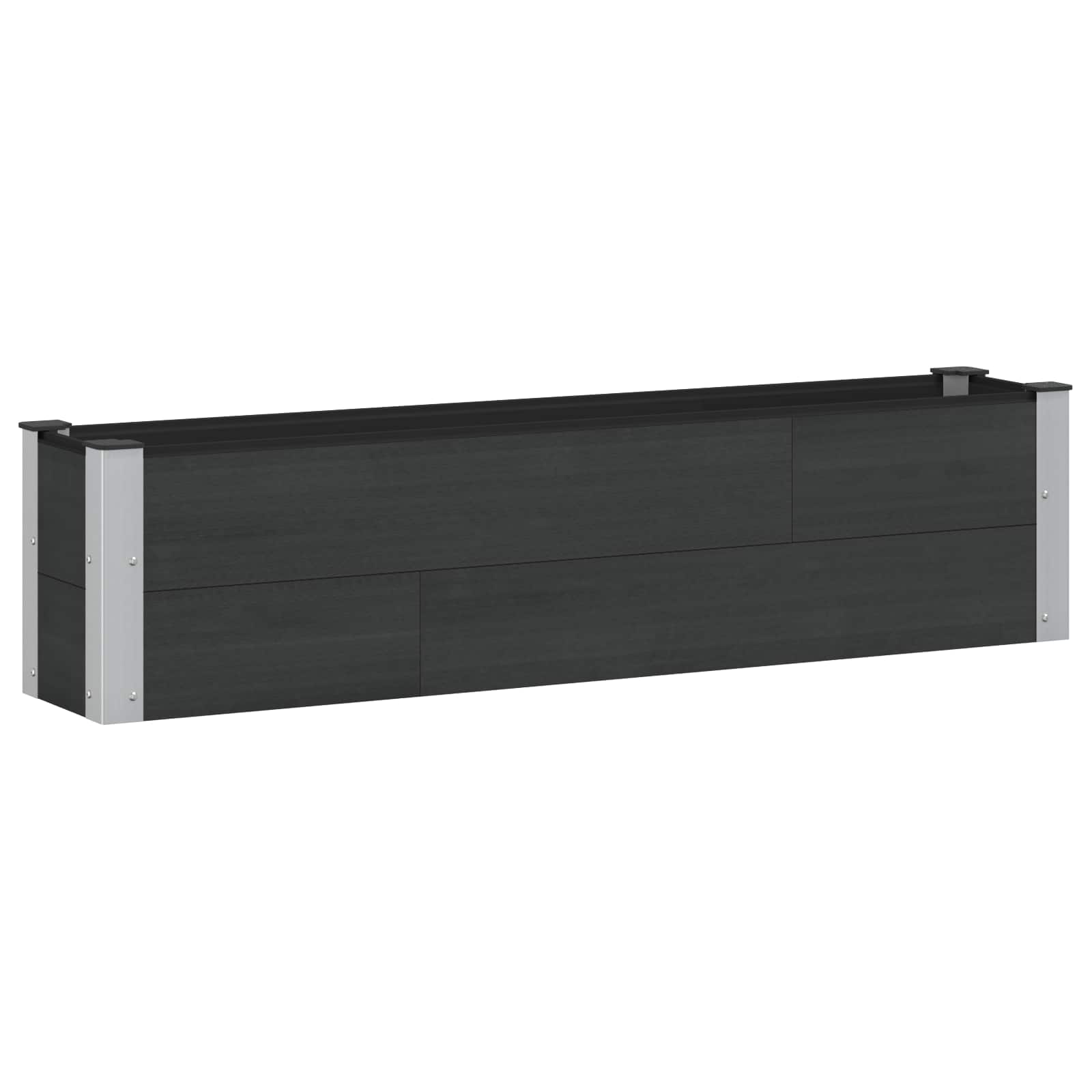 Povišena vrtna gredica Crna 150 x 30 x 36 cm