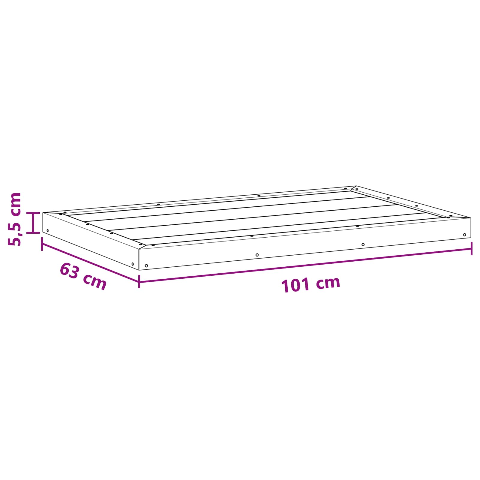 Ploča osnove tuša Crna 101 x 63 x 5,5 cm WPC