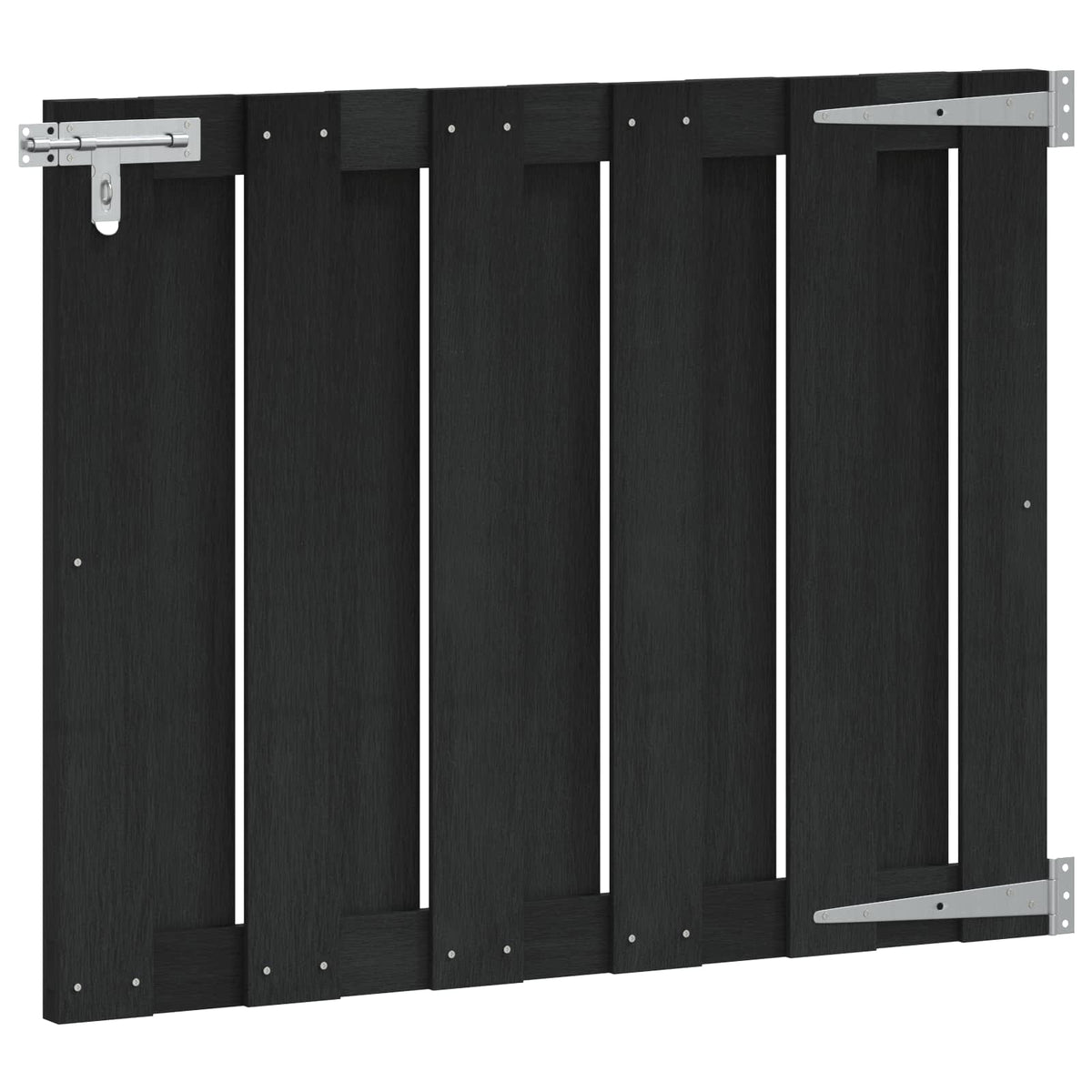 Vrtna vrata WPC i aluminij Crna 100 x 80 cm