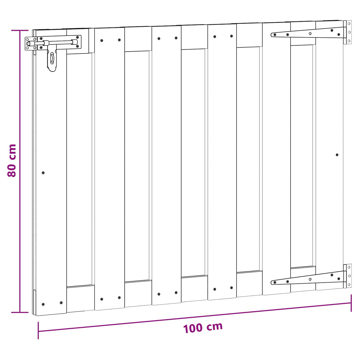 Vrtna vrata WPC i aluminij Crna 100 x 80 cm