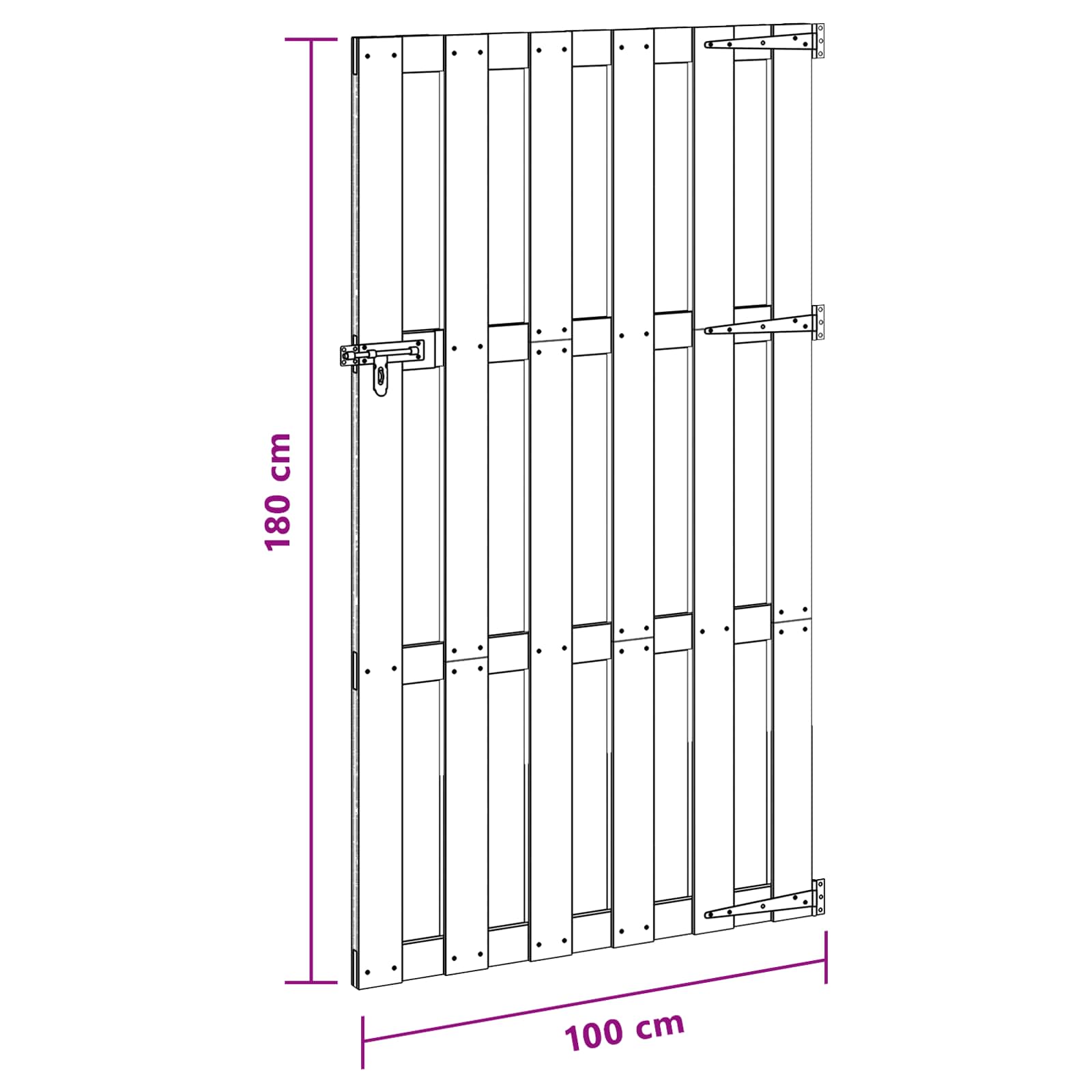 Vrtna vrata 100 x 180 cm WPC i aluminij Crna