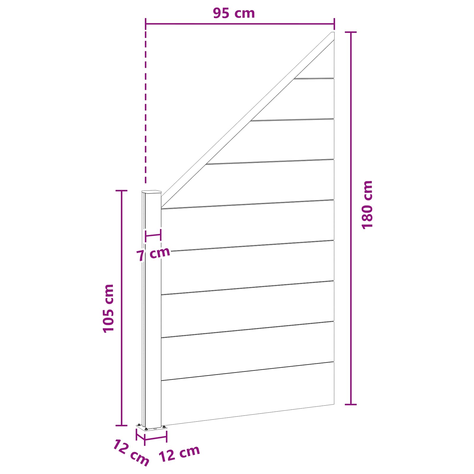 Panel ograde WPC i aluminij Crna