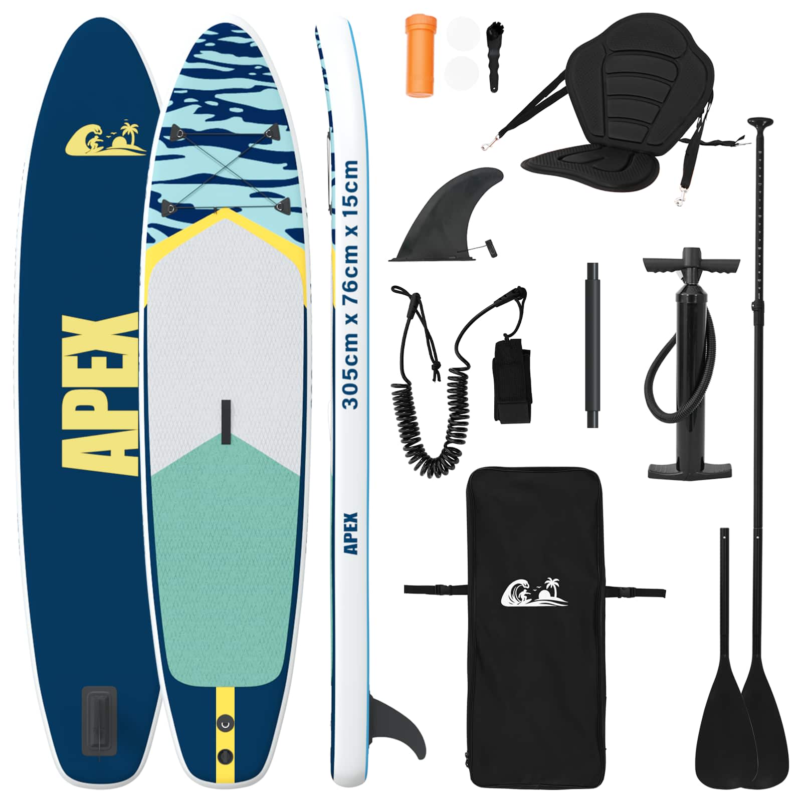 SUP Daska s Mjestom 2-u-1 APEX 305 x 76 x 15 cm Plava za
