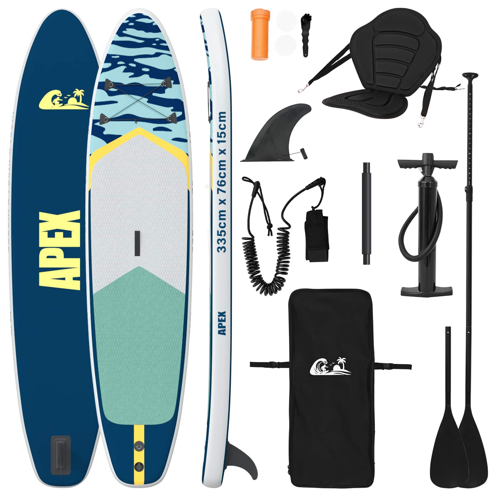 SUP Daska s Mjestom 2-u-1 APEX 335 x 76 x 15 cm Plava za