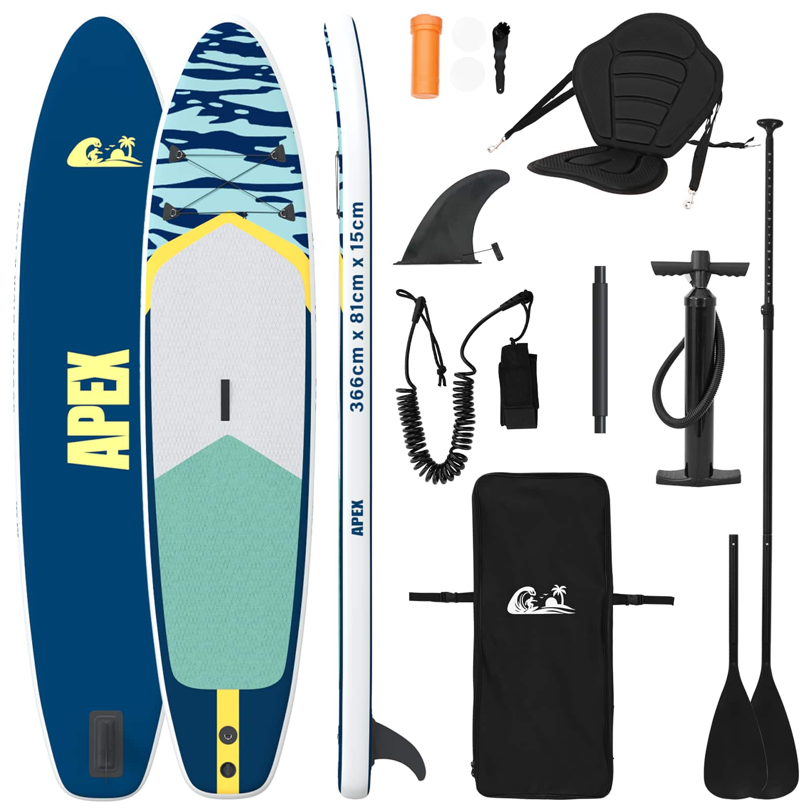 SUP Daska s Mjestom 2-u-1 APEX 366 x 81 x 15 cm Plava za