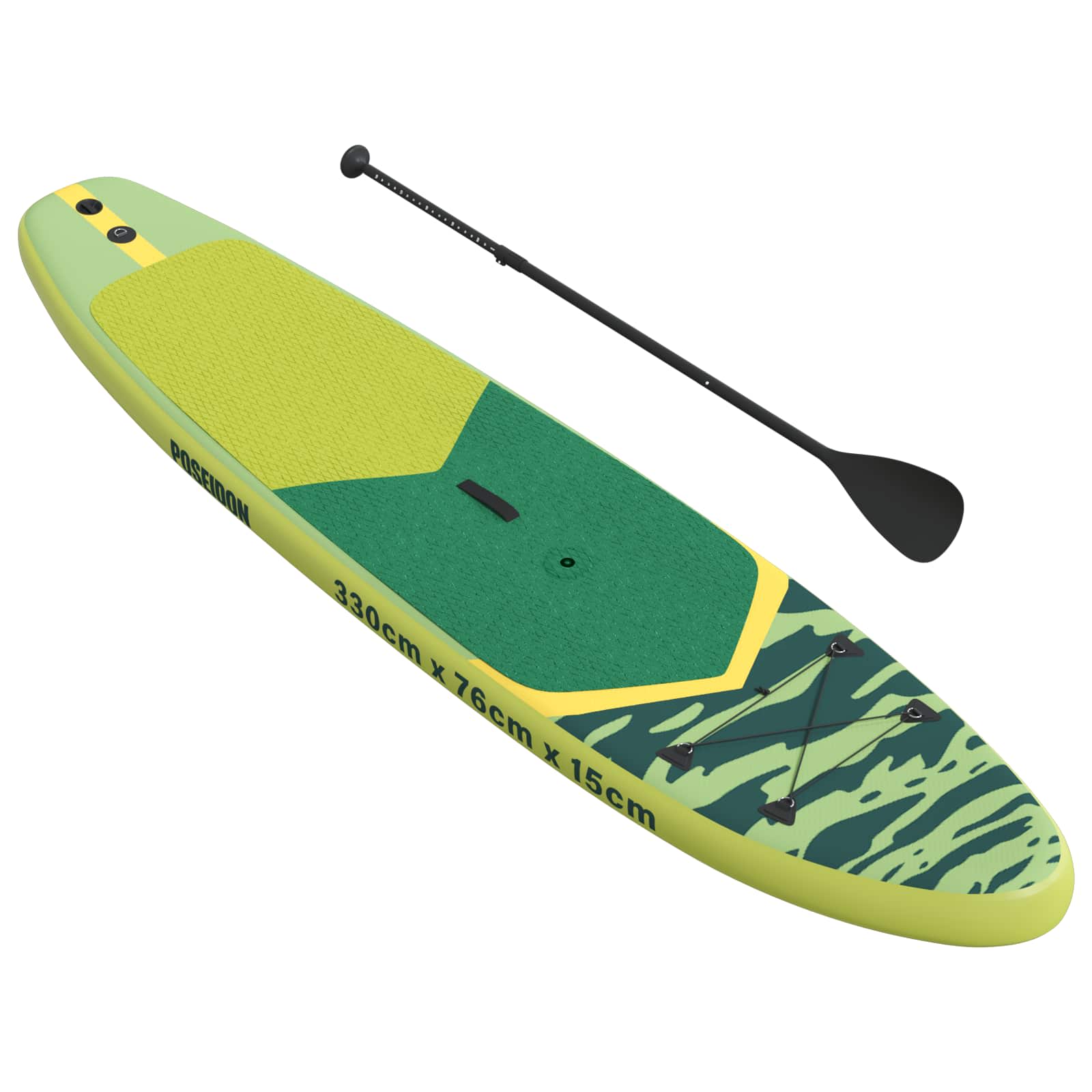 Naduvivi SUP s jedrom POSEIDON 330 x 76 x 15 cm Zelena za