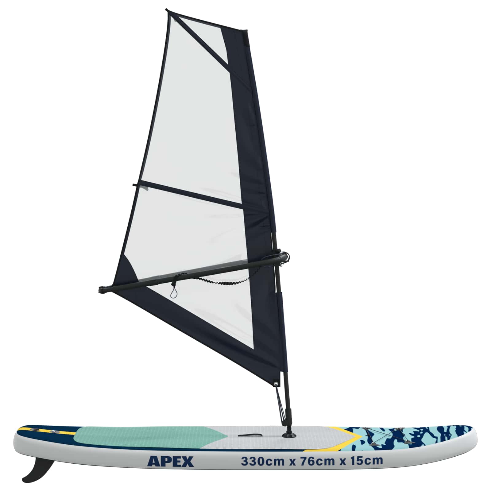 Naduvivi SUP s jedrom APEX 330 x 76 x 15 cm Plava za
