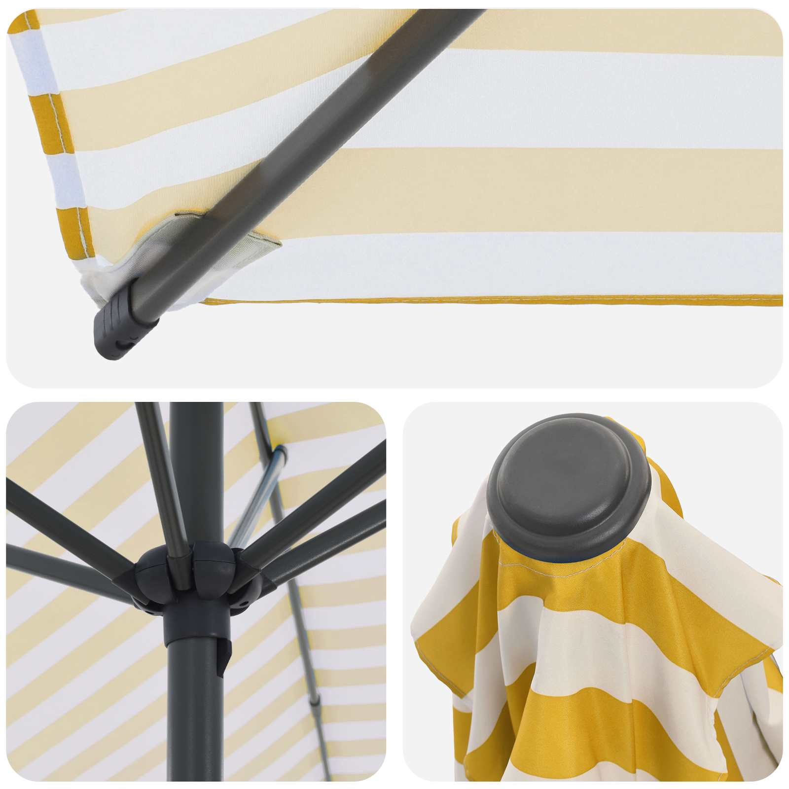 Vrtni Parasol s Podnožjem 270 x 270 cm Poliester Pravokutni