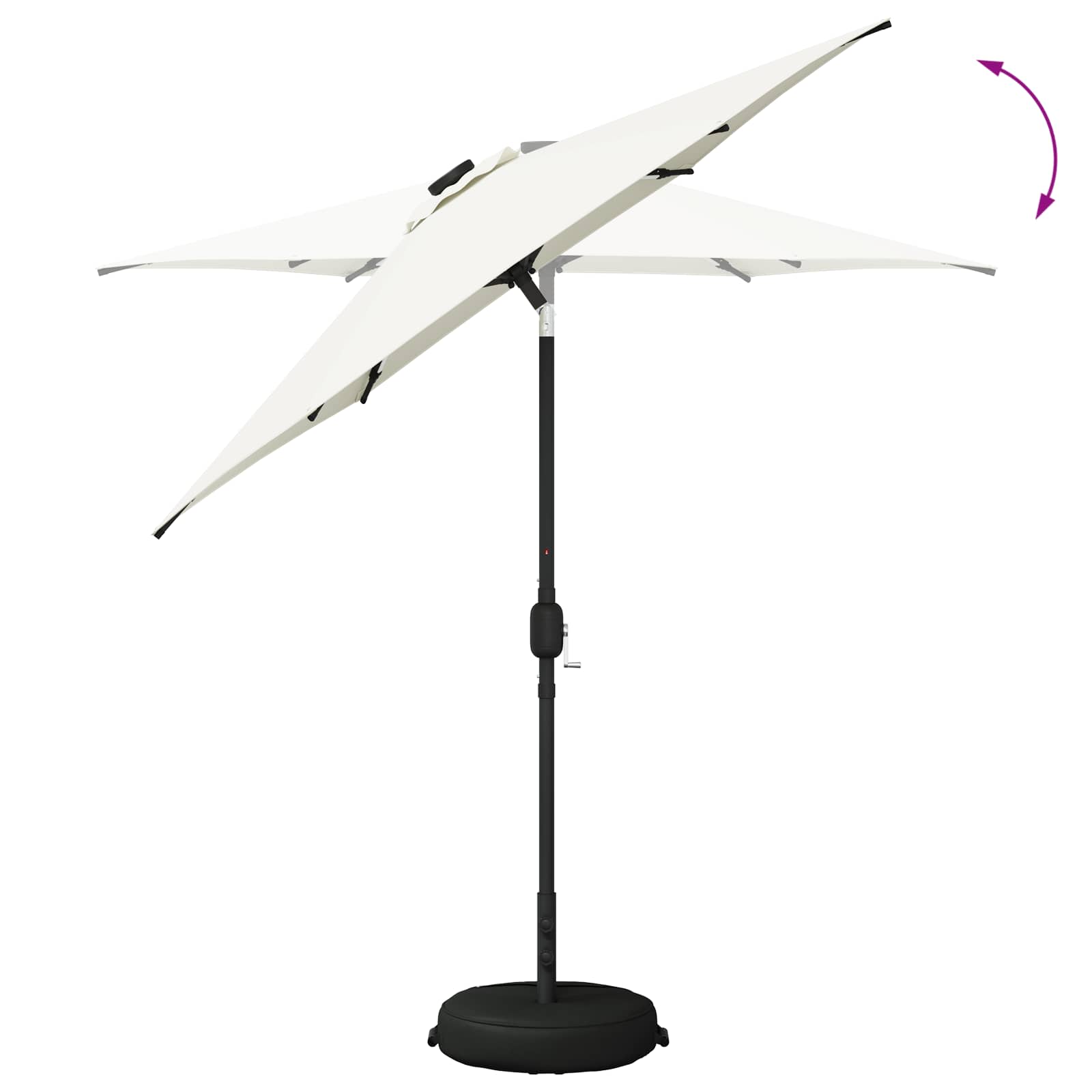 Suncobran za vrt s LED svjetlima i postoljem 230 x 230 cm