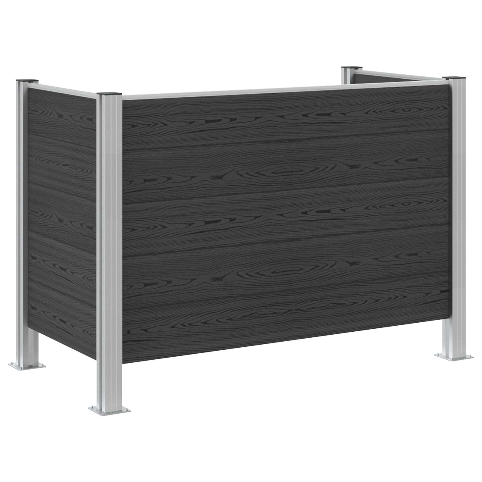 Ograda za kante za smeće Siva 161 x 85 x 115 cm Aluminij i WPC