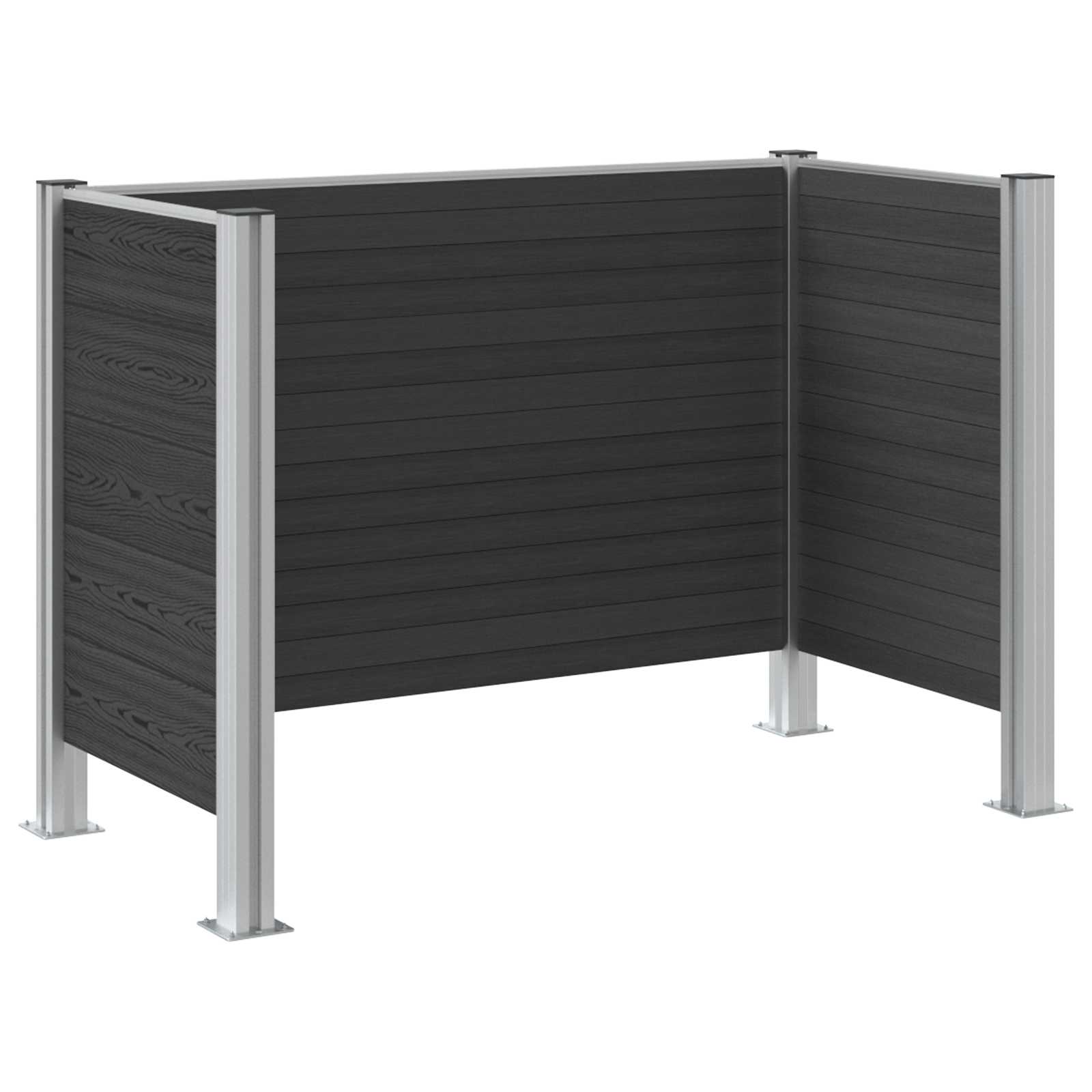 Ograda za kante za smeće Siva 161 x 85 x 115 cm Aluminij i WPC