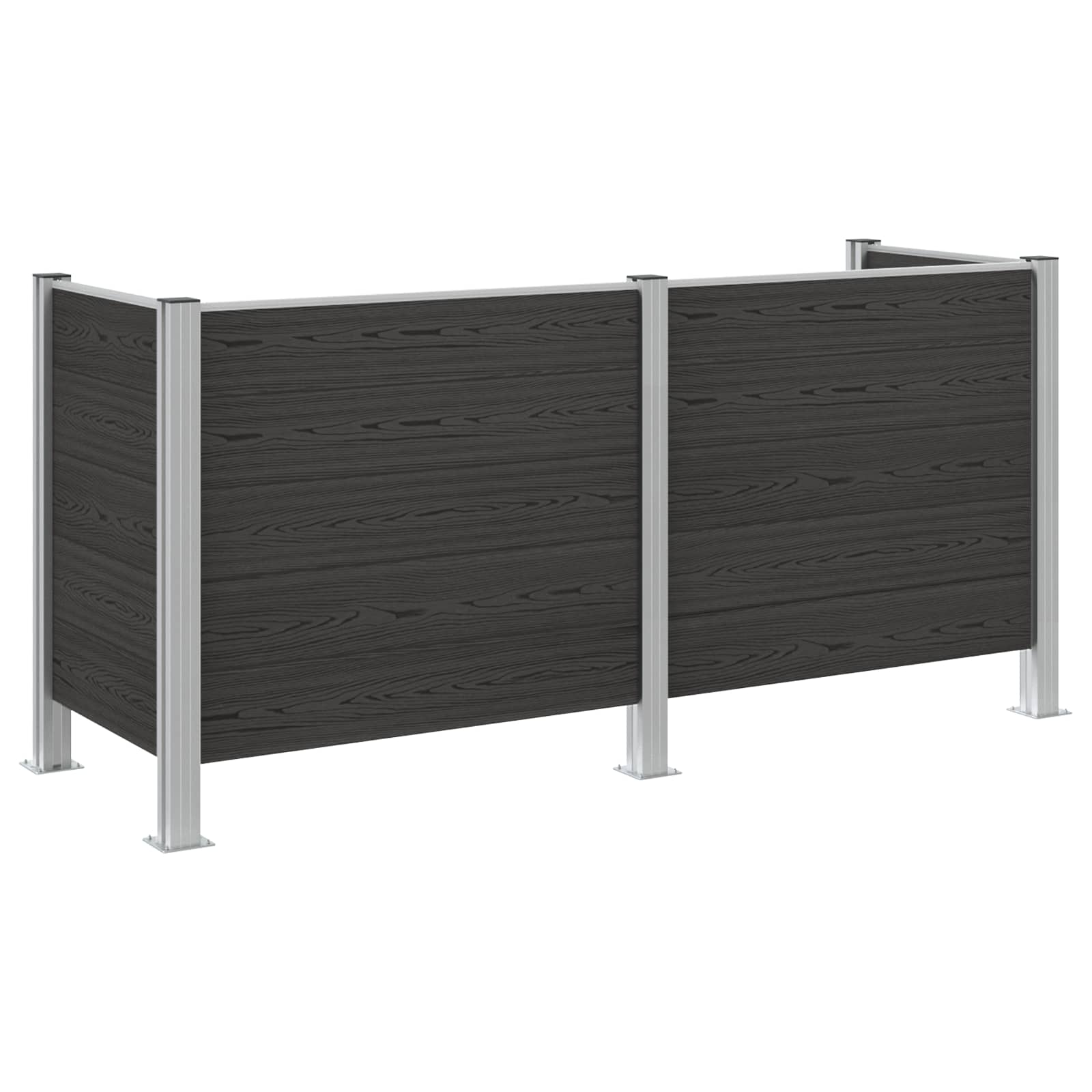 Ograda za kante za smeće Siva 237 x 85 x 115 cm Aluminij i WPC