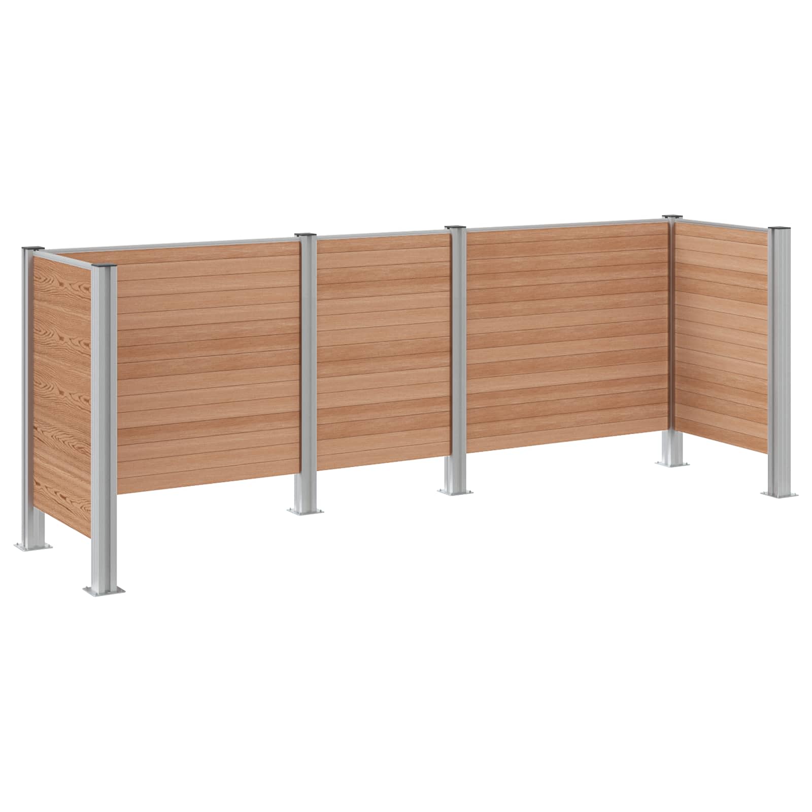 Ograda za kante za smeće Smeđa 315 x 85 x 115 cm Aluminij i WPC