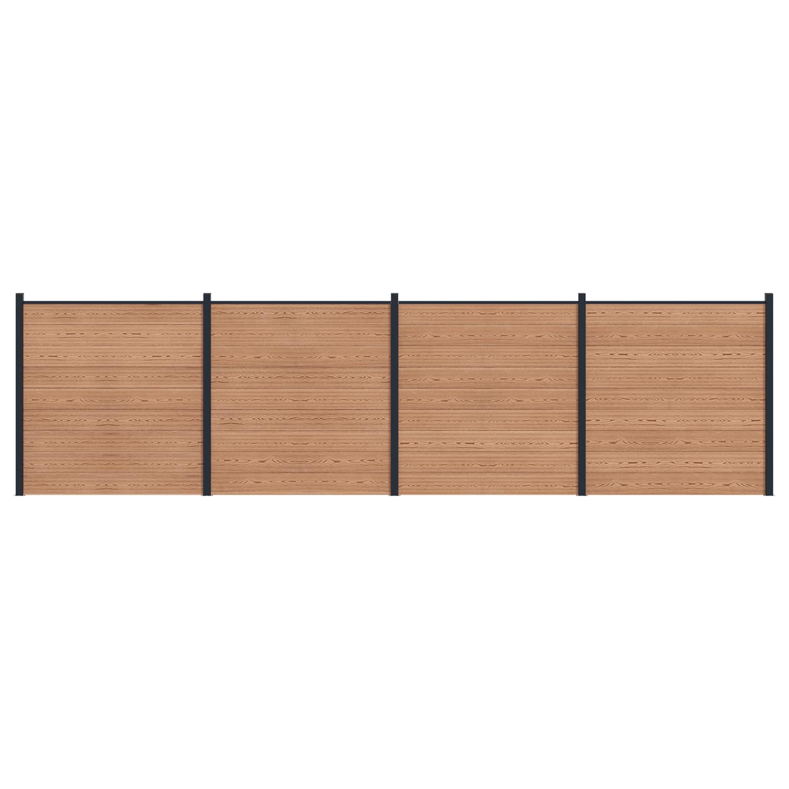 Panel ograde 4 pcs WPC i aluminij Smeđa