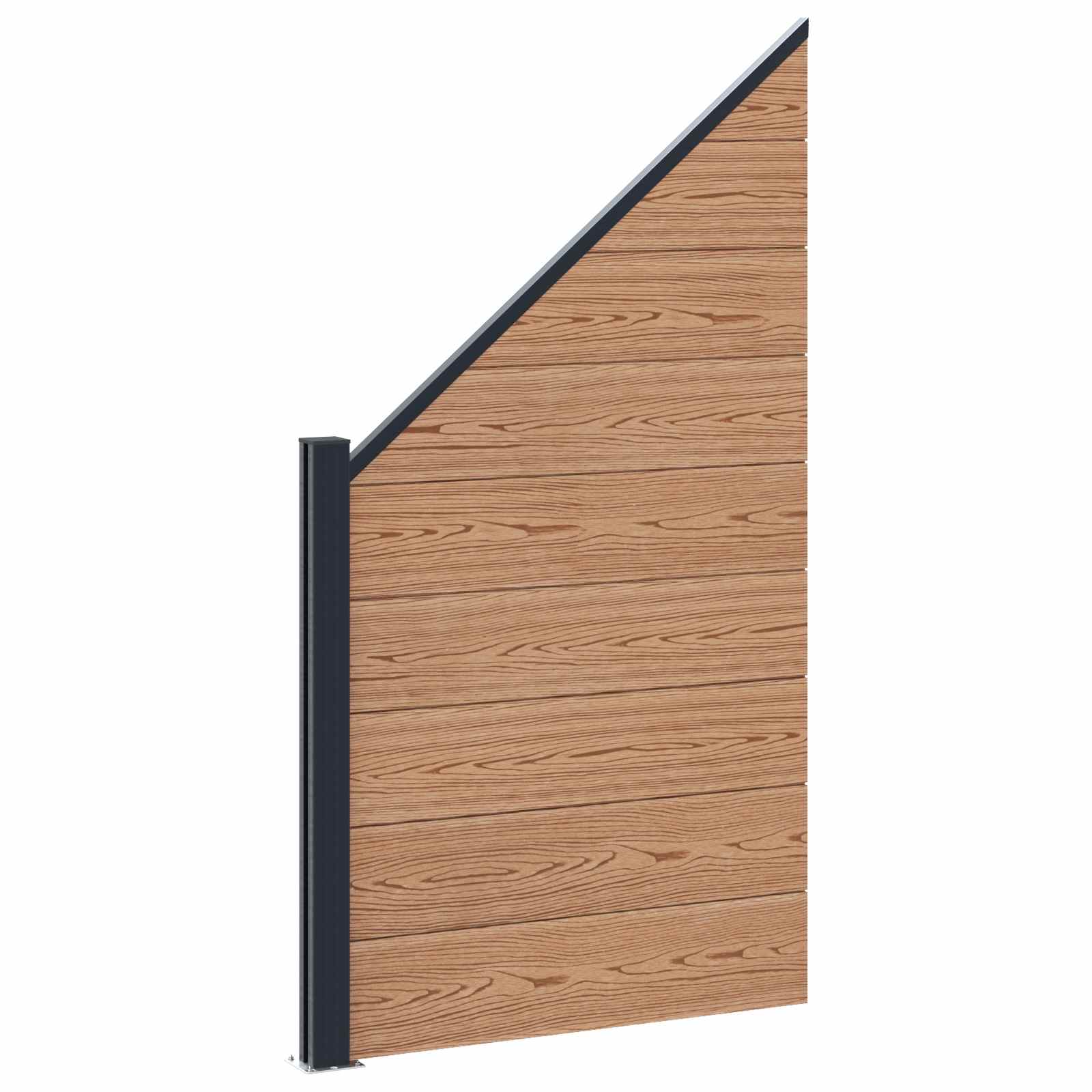 Panel ograde 10 pcs WPC i aluminij Smeđa