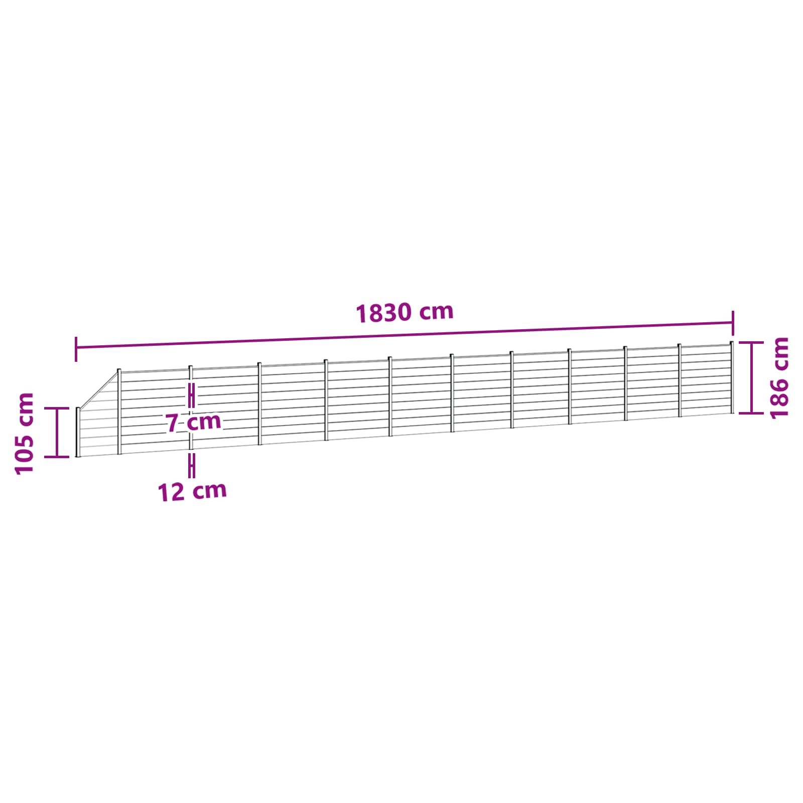 Panel ograde 11 pcs WPC i aluminij Smeđa