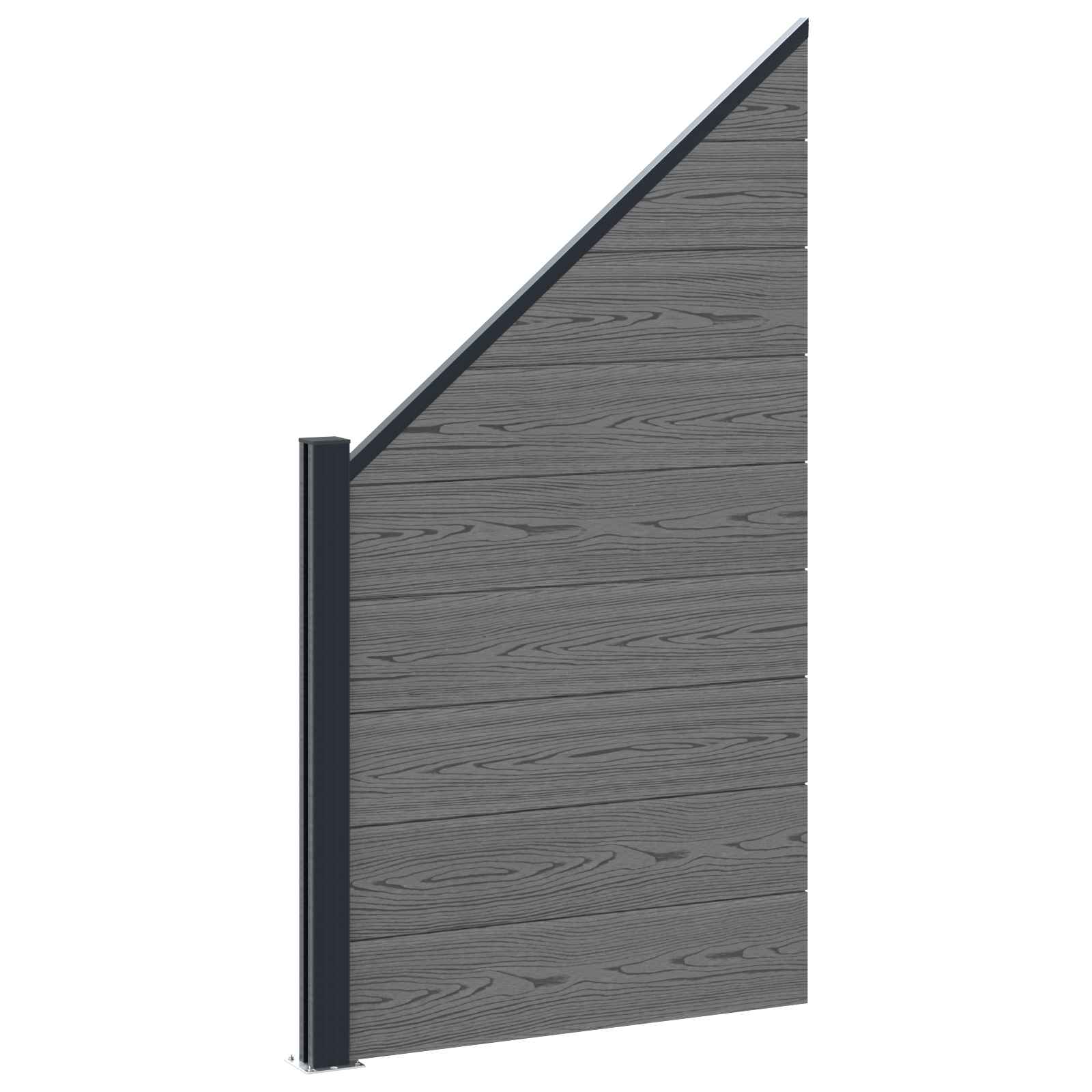 Panel ograde 10 pcs WPC i aluminij Siva