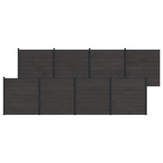 Panel ograde 8 pcs WPC i aluminij Crna