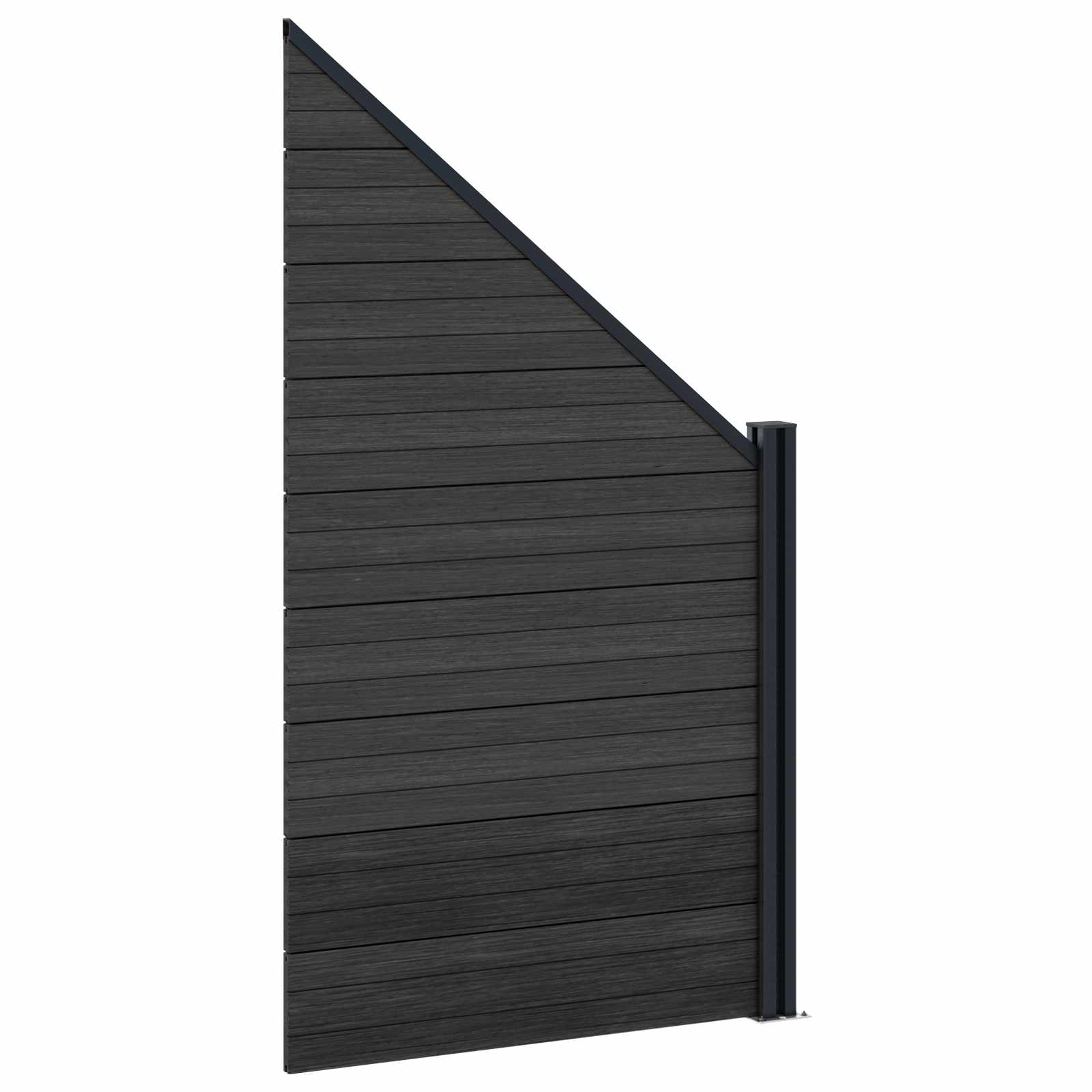 Panel ograde 6 pcs WPC i aluminij Crna