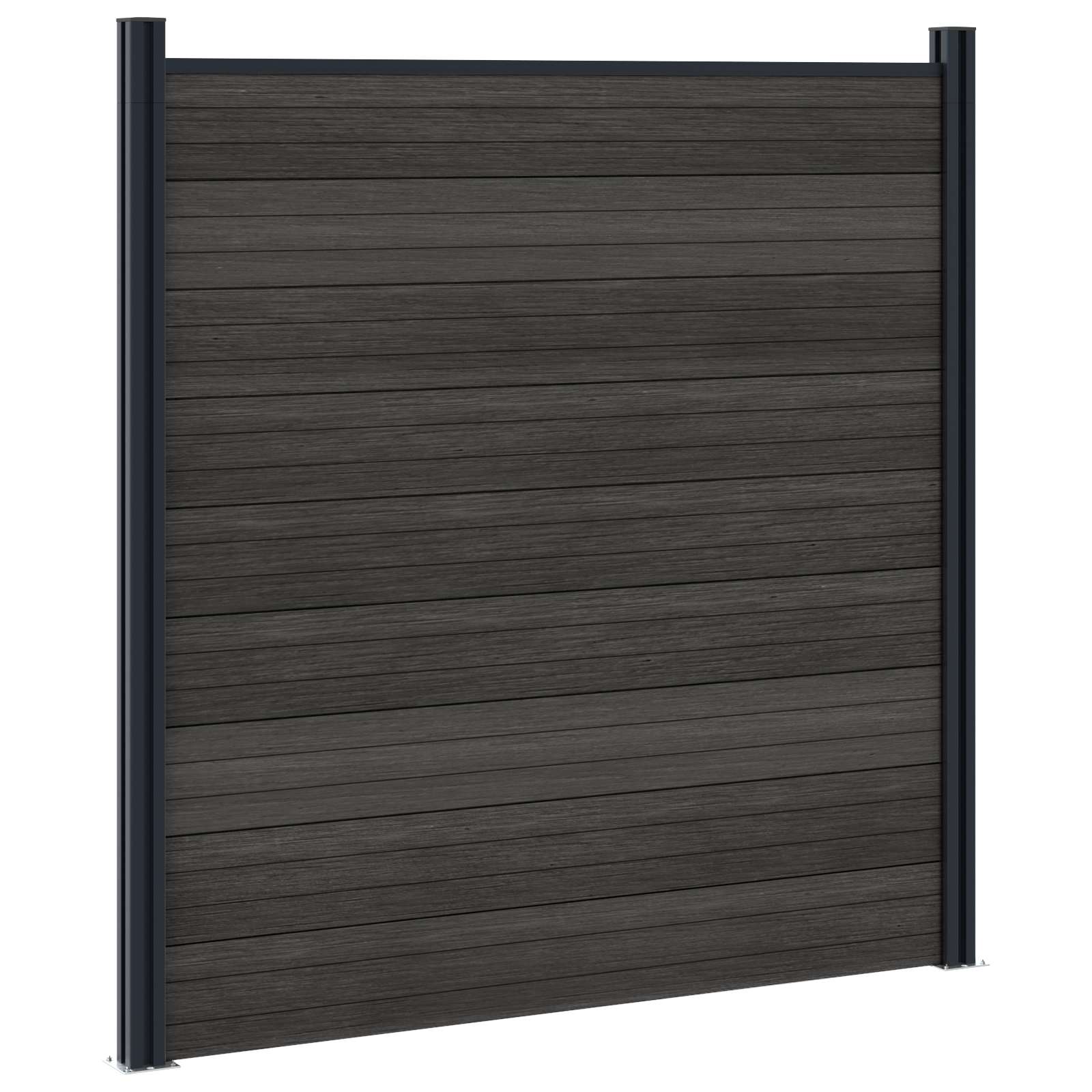 Panel ograde 8 pcs WPC i aluminij Crna