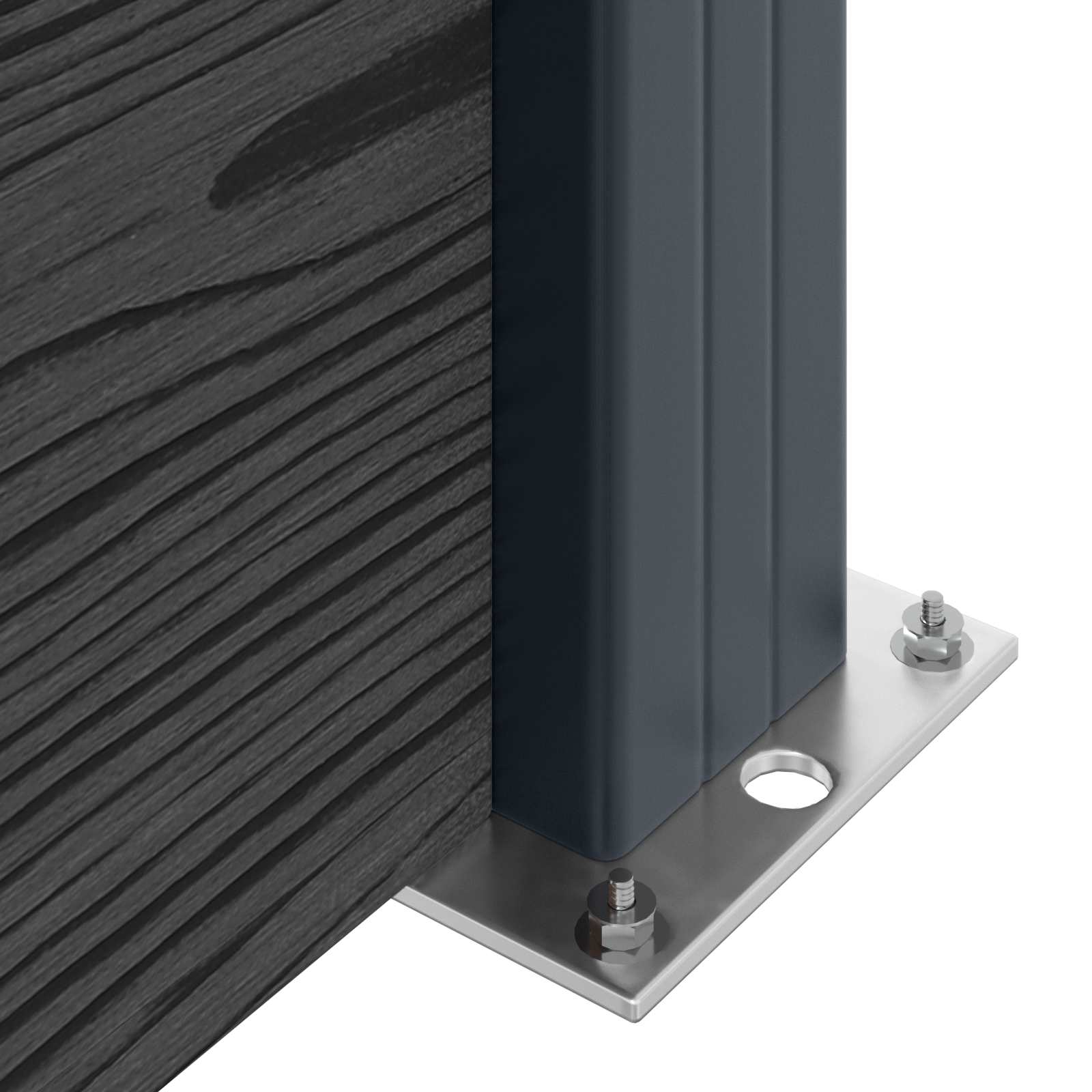 Panel ograde 11 pcs WPC i aluminij Crna