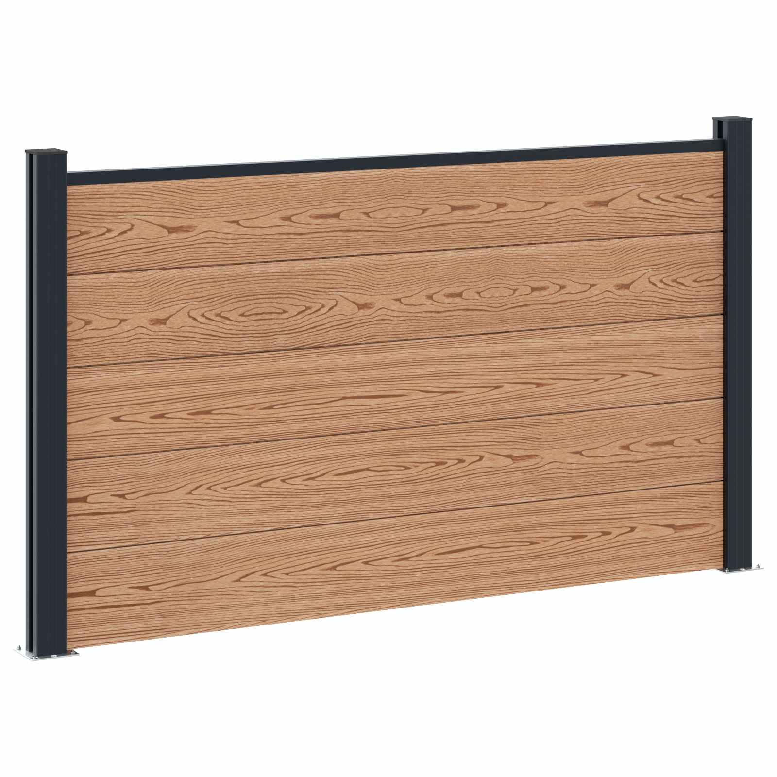 Panel ograde 2 pcs WPC i aluminij Smeđa
