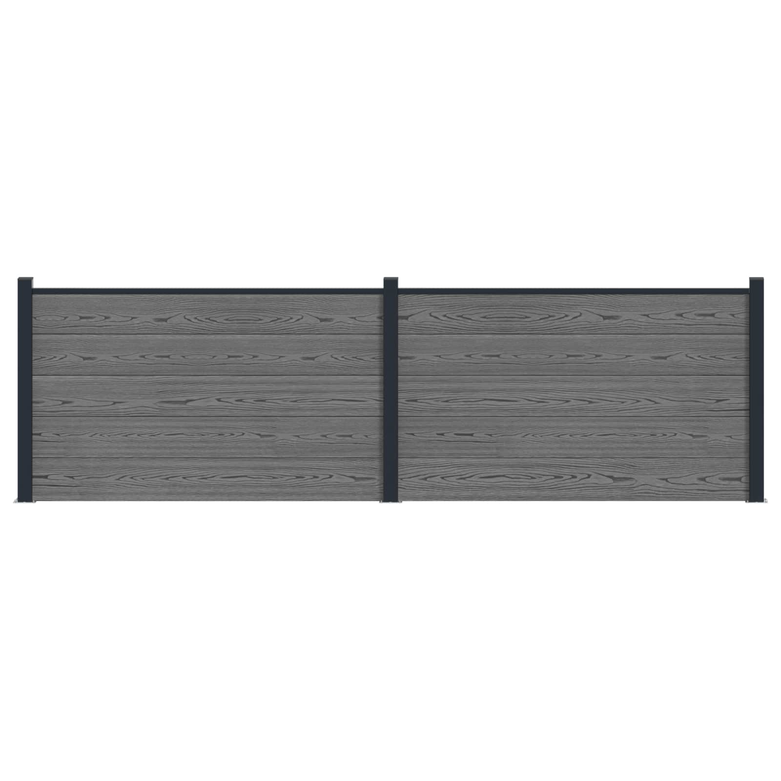 Panel ograde 2 pcs WPC i aluminij Siva