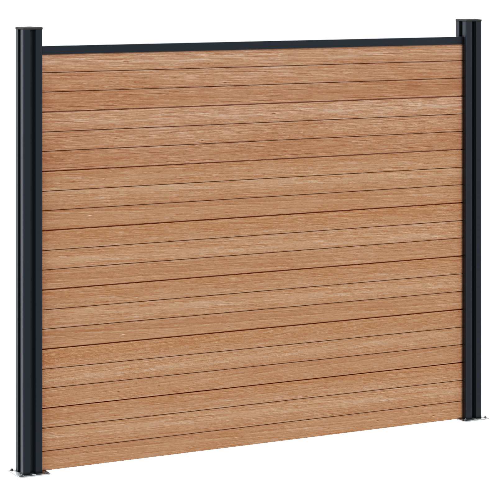 Panel ograde 4 pcs WPC i aluminij Smeđa